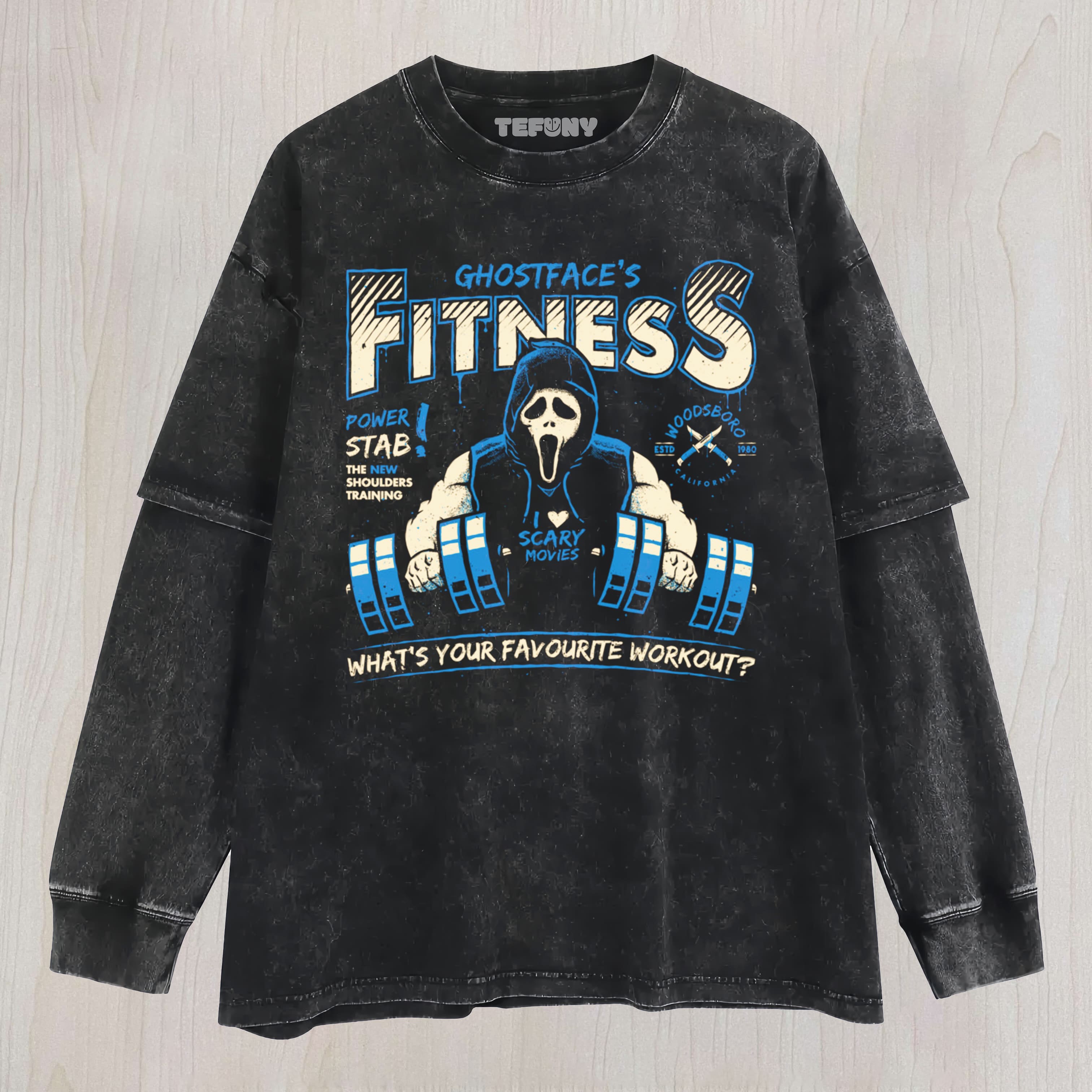 GHOSTFACE'S FITNESS LAYERED LONG SLEEVE
