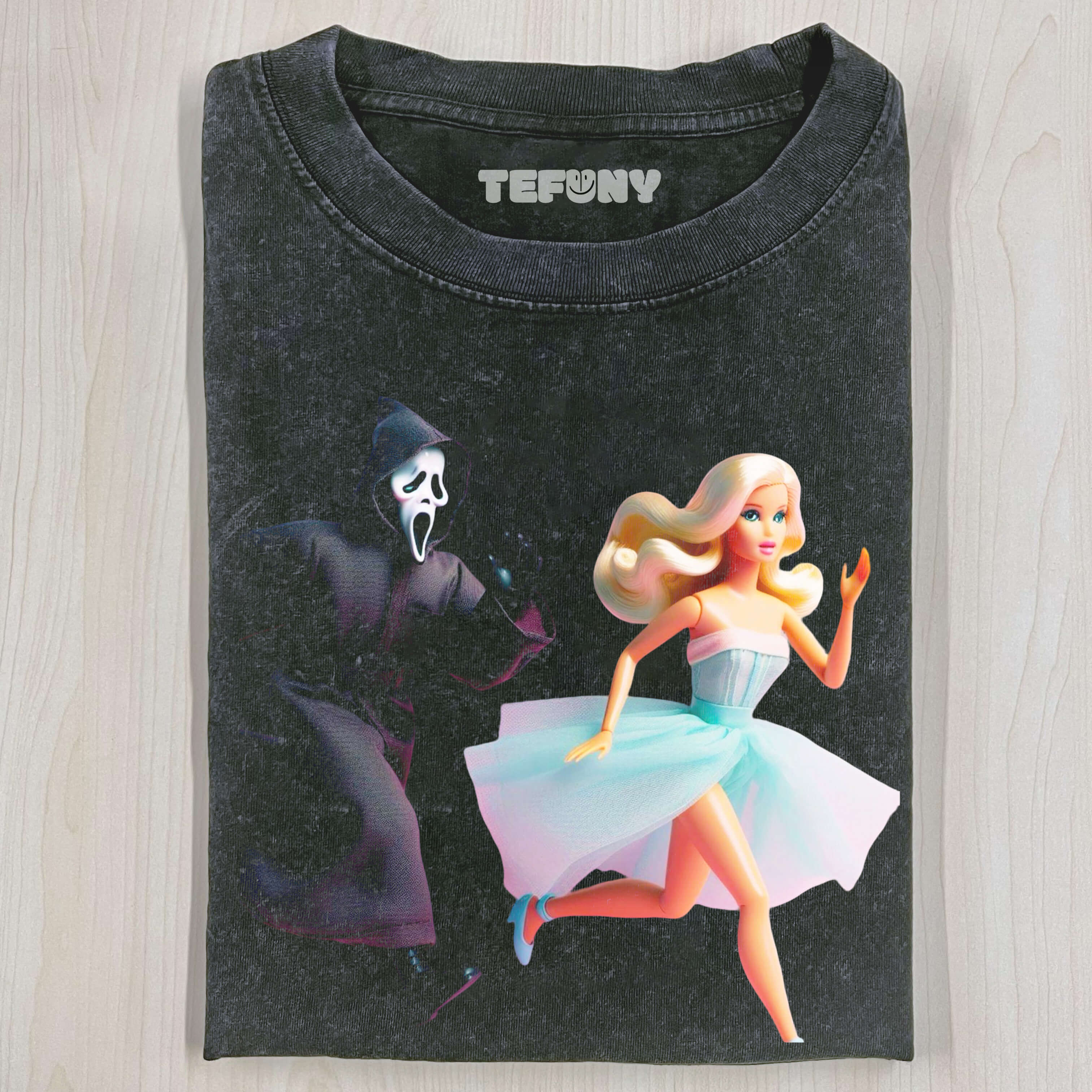 GHOST FACE AND BARBIE PRINCESS ARE RUNNING T-SHIRT