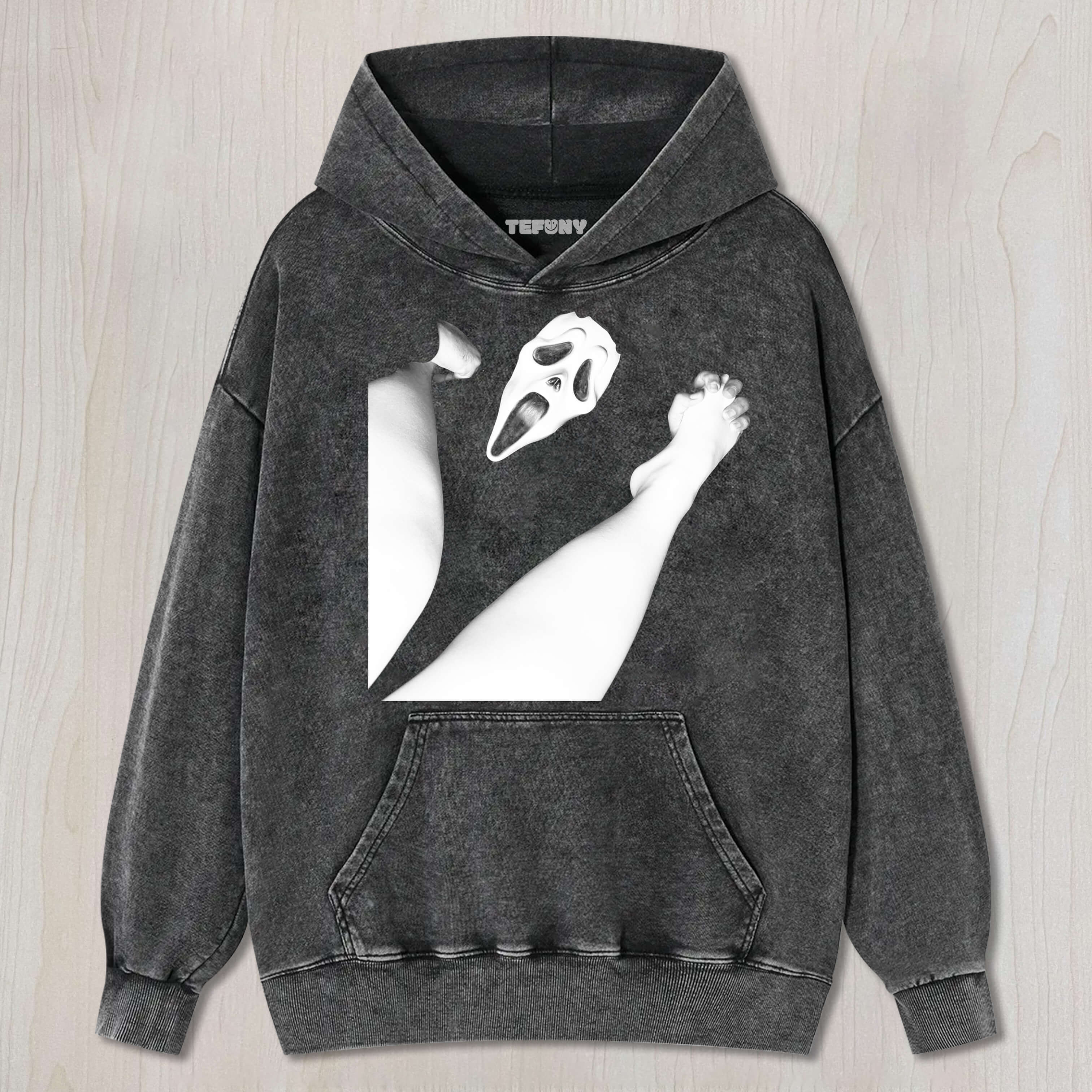 GHOST FACE GRABBING FEET T-SHIRT