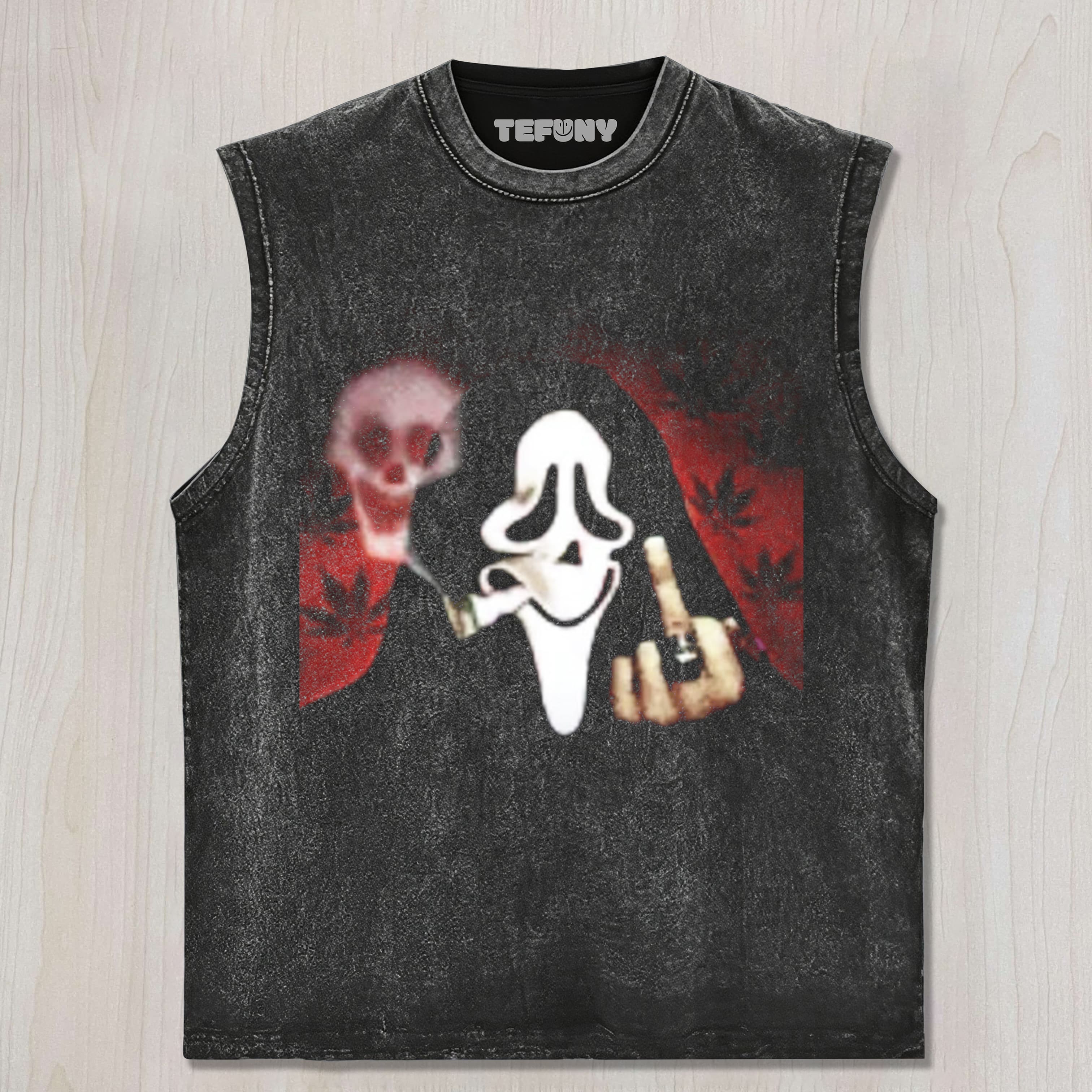 GHOST FACE SMOKING UNISEX TEE, TANK TOP, LAYERED LS, SWEATSHIRT & HOODIE
