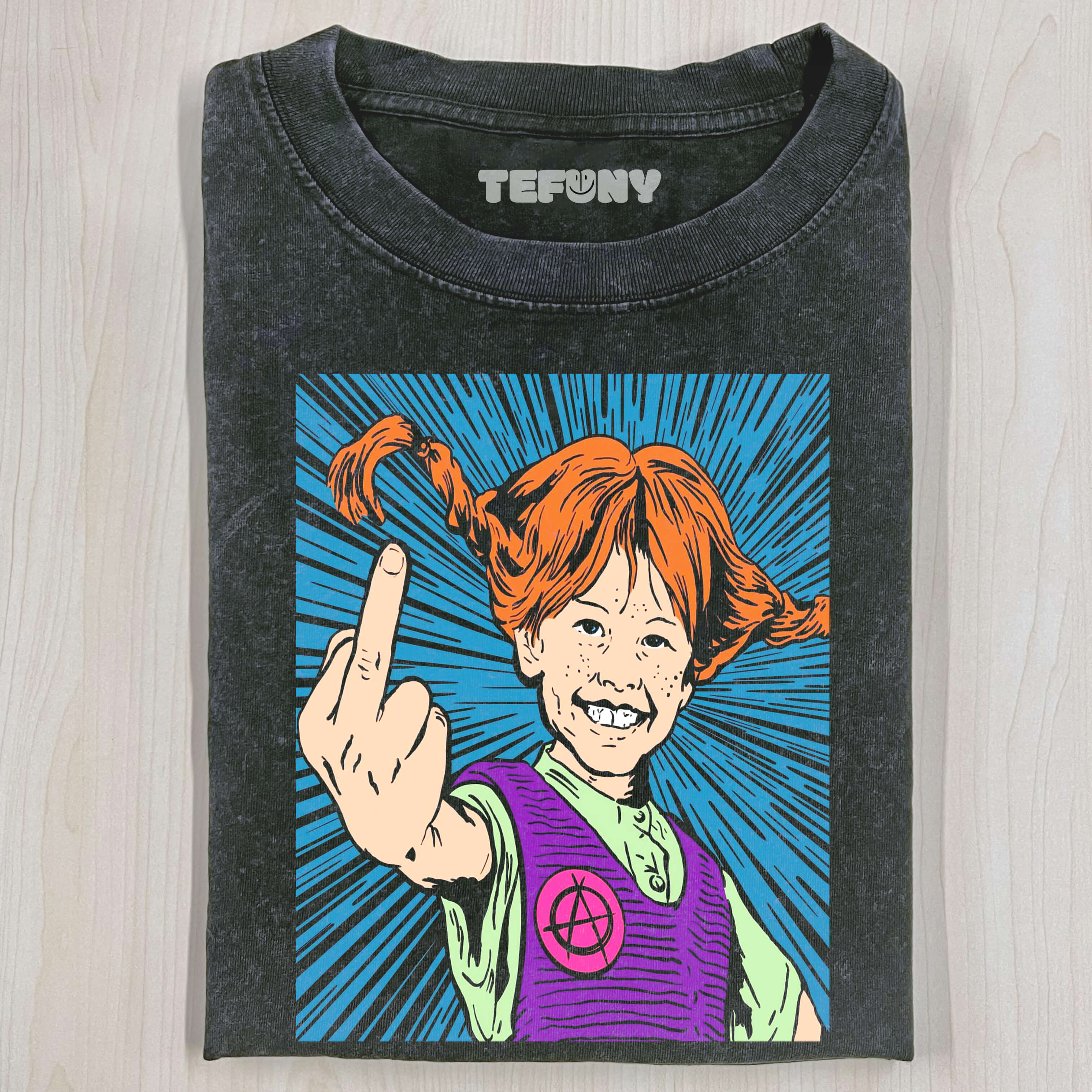 GIRL GIVING MIDDLE FINGER T-SHIRT