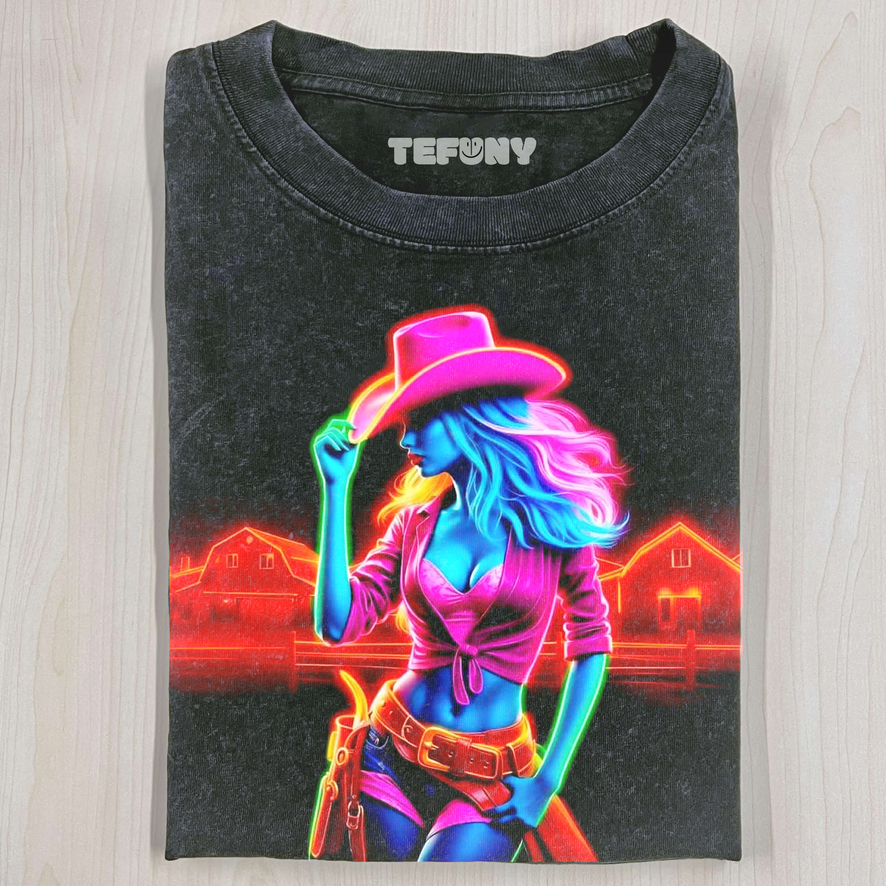 GLOWING COWGIRL POSTER T-SHIRT