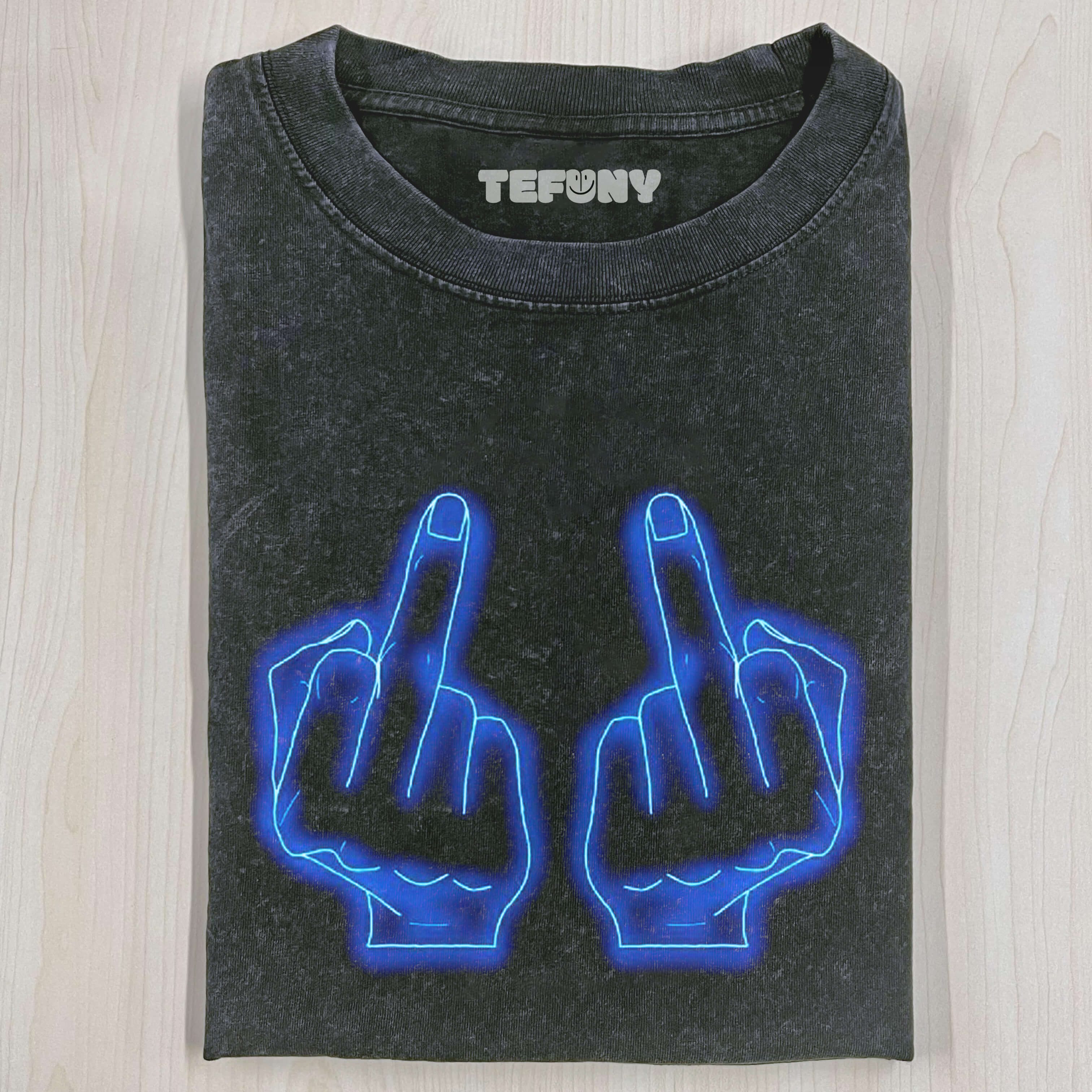 GLOWING MIDDLE FINGER T-SHIRT
