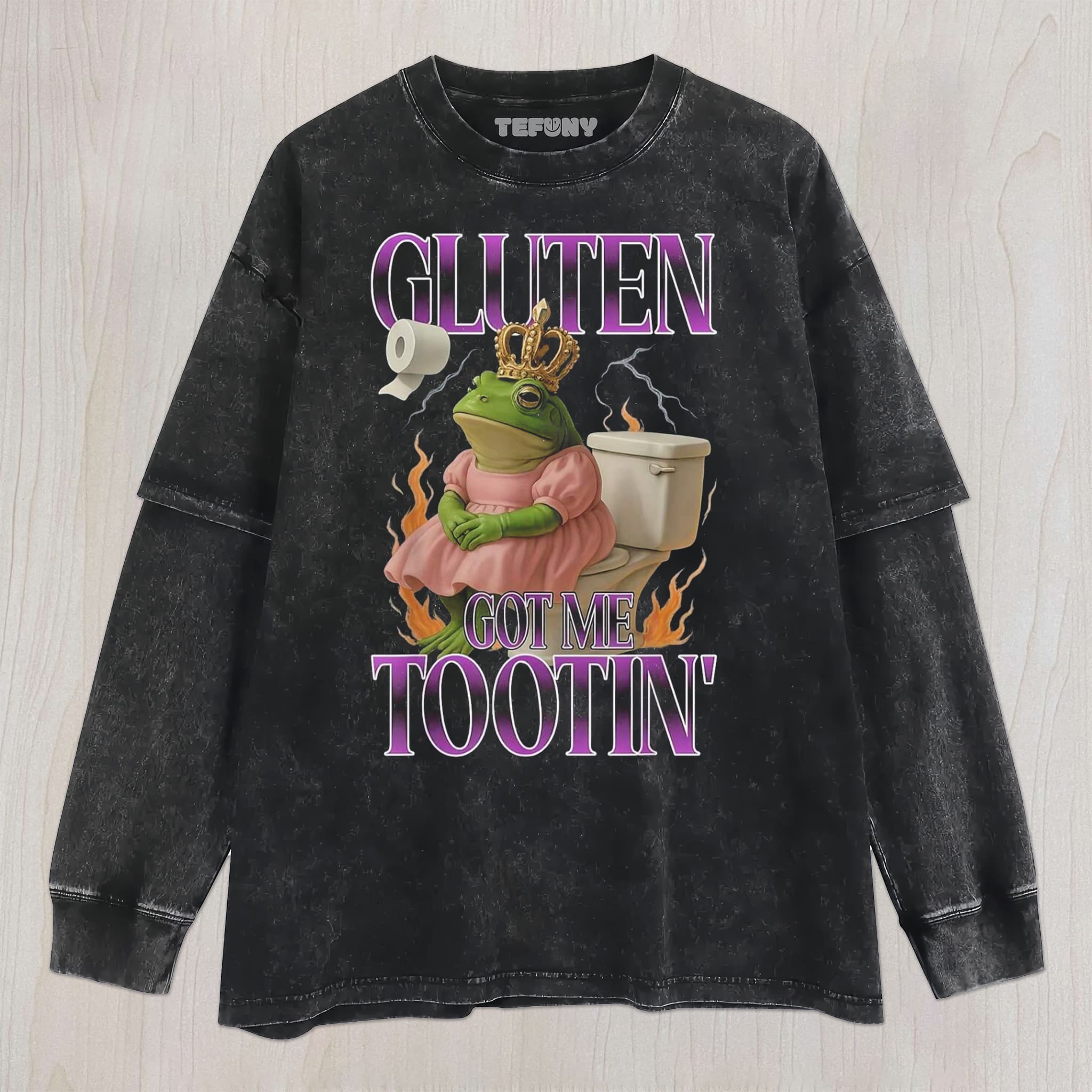 GLUTEN GOT ME TOOTIN UNISEX TEE, TANK TOP, LAYERED LS, SWEATSHIRT & HOODIE