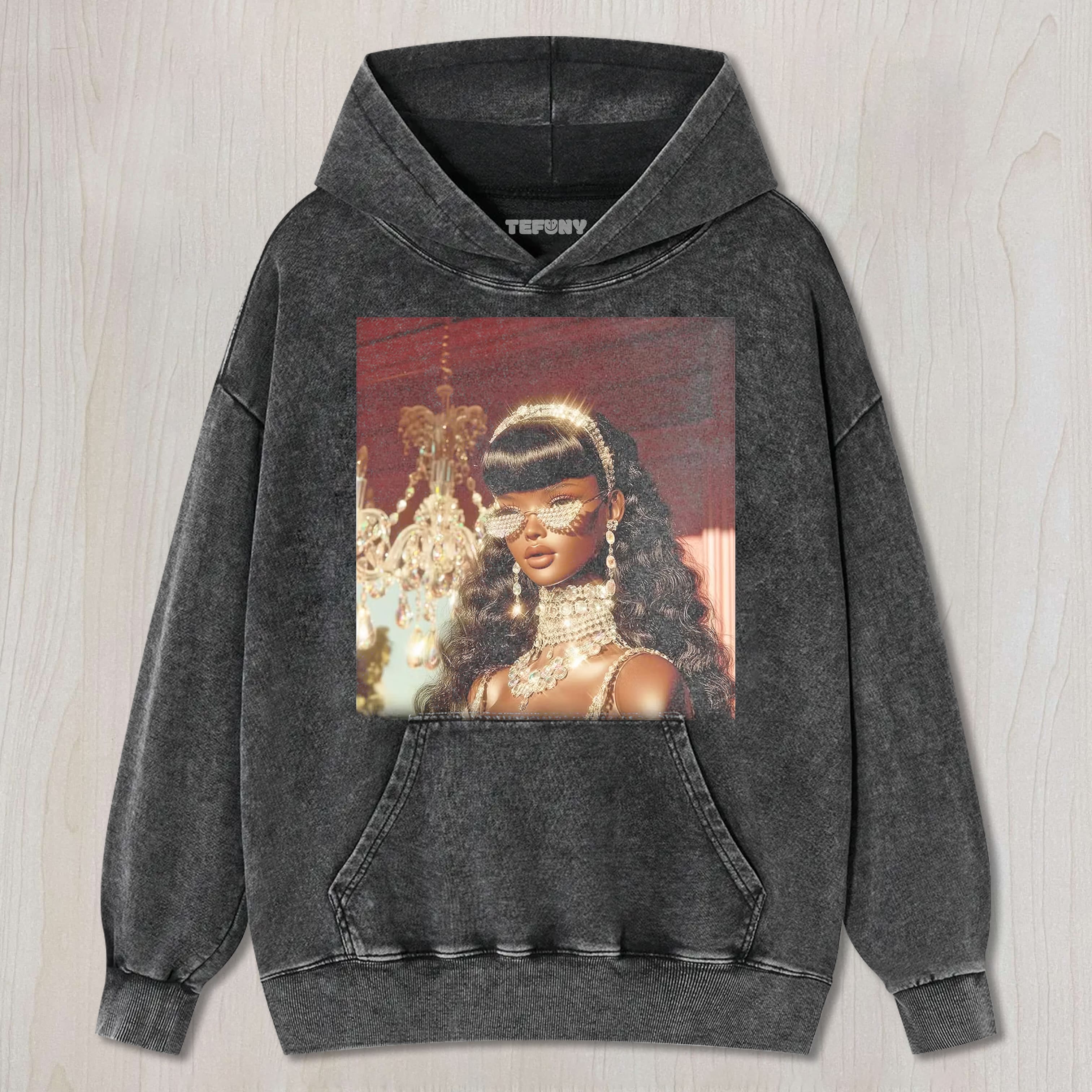 GORGEOUS BLACK GIRLDOLL FACE  UNISEX TEE, TANK TOP, LAYERED LS, SWEATSHIRT & HOODIE