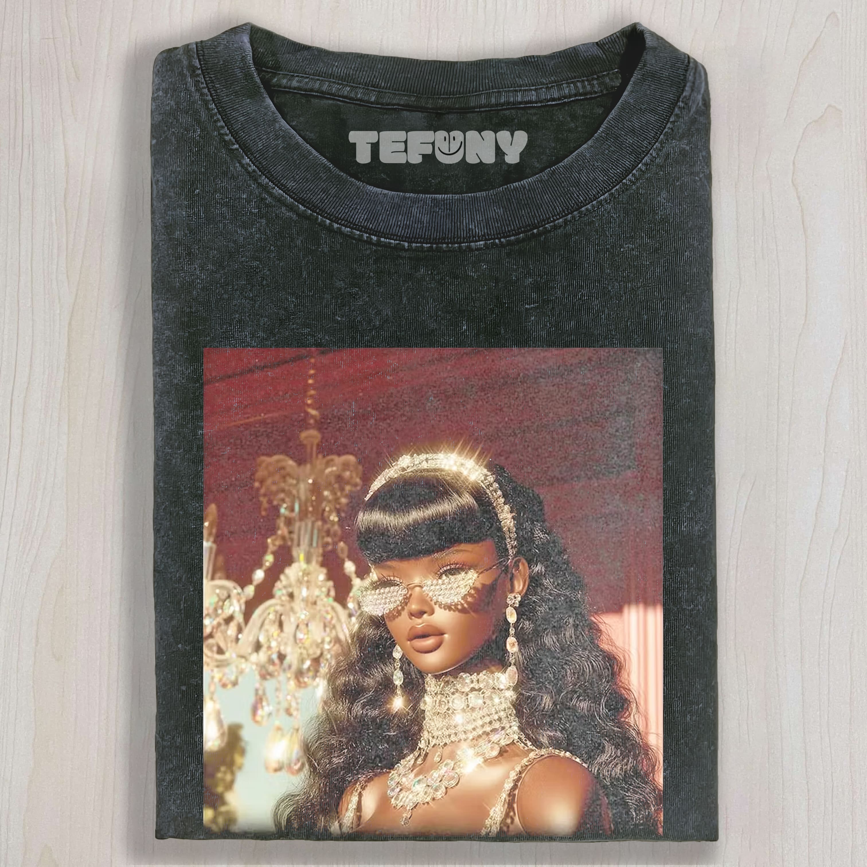 GORGEOUS BLACK GIRLDOLL FACE  UNISEX TEE, TANK TOP, LAYERED LS, SWEATSHIRT & HOODIE