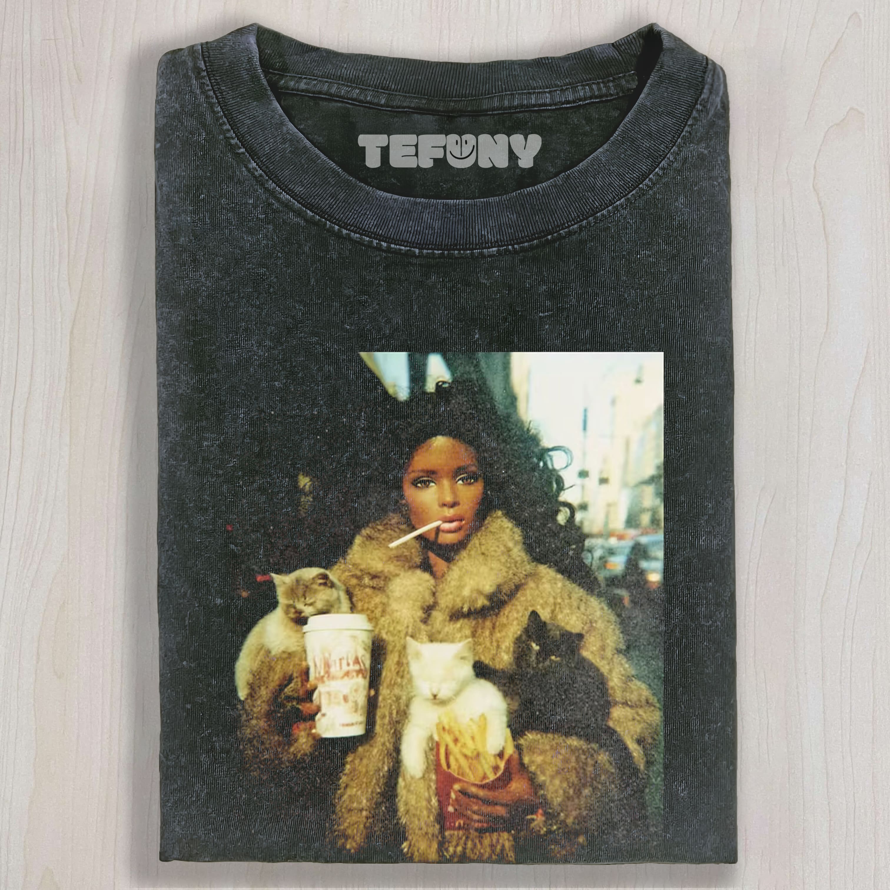 GORGEOUS COATMCDONALD'S BLACK GIRLDOLL FACE UNISEX TEE, TANK TOP, LAYERED LS, SWEATSHIRT & HOODIE