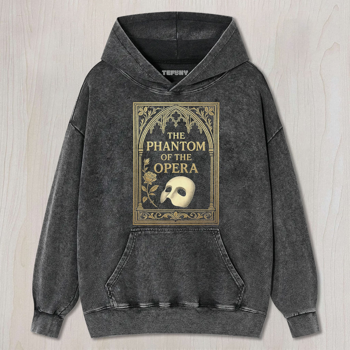 GOTHIC ARCH FRAME MASK ROSE ANTIQUE UNISEX TEE, TANK TOP, LAYERED LS, SWEATSHIRT & HOODIE