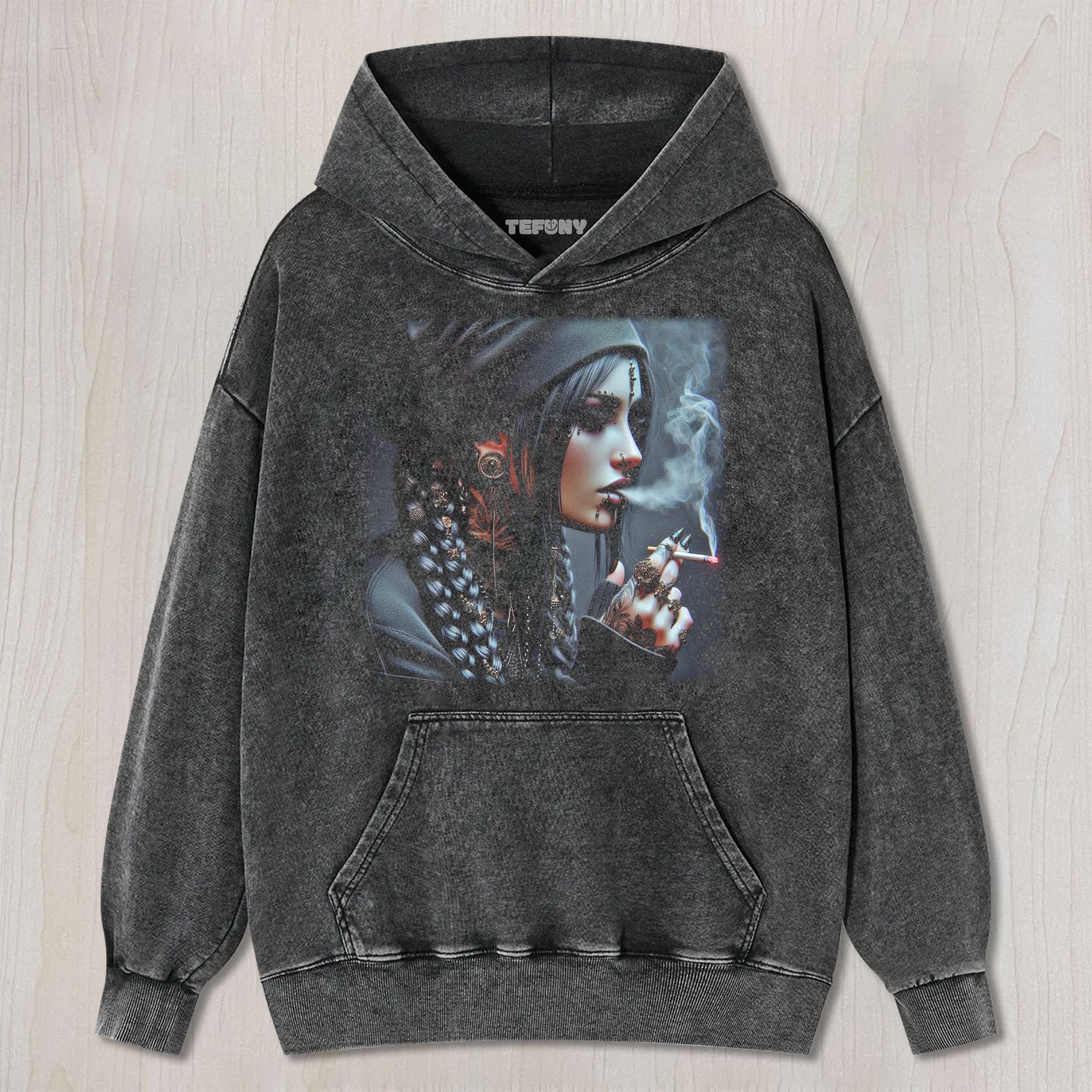 GOTHIC GIRL SMOKING UNISEX TEE, TANK TOP, LAYERED LS, SWEATSHIRT & HOODIE