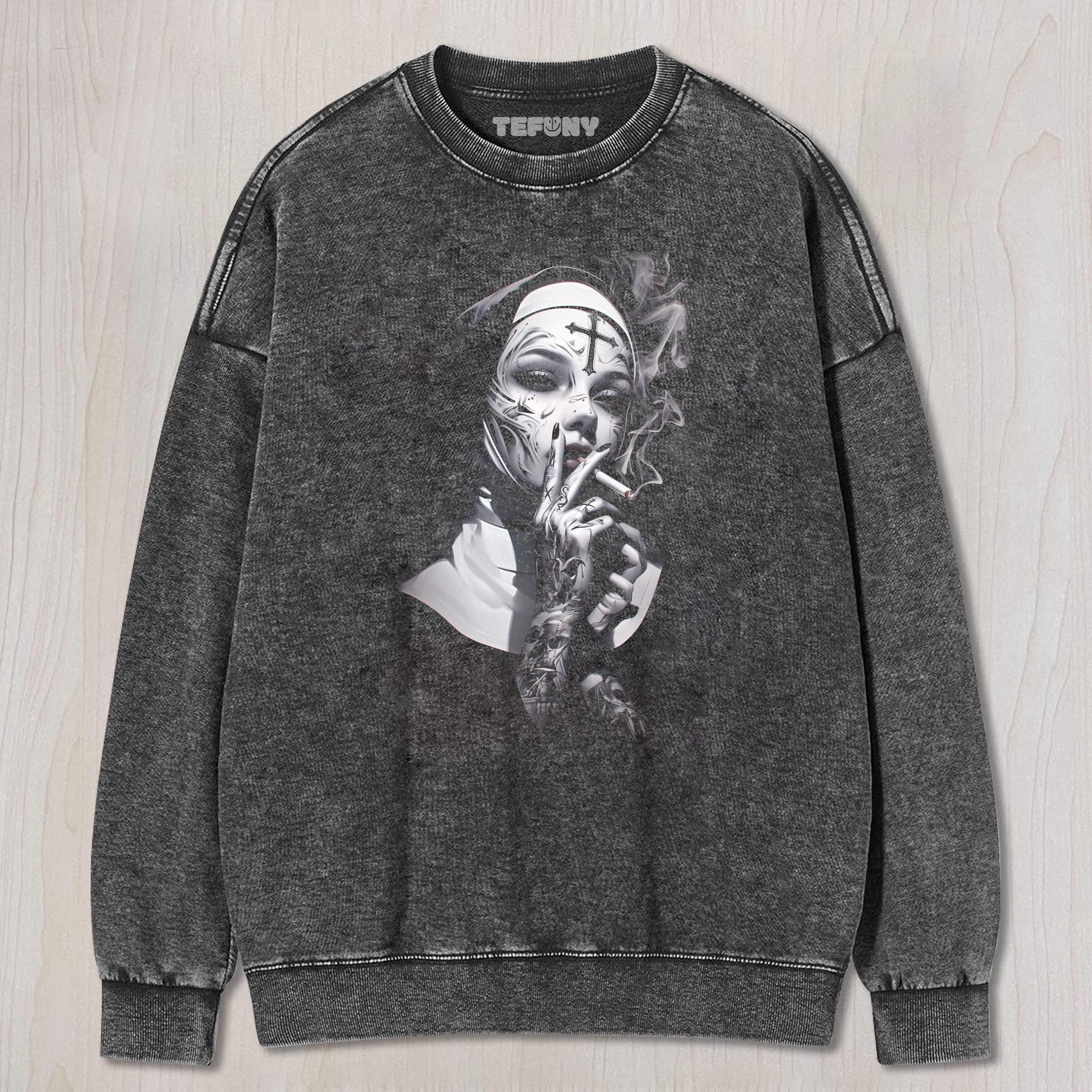 GOTHIC SMOKING NUN TEE & SWEAT & HOOD
