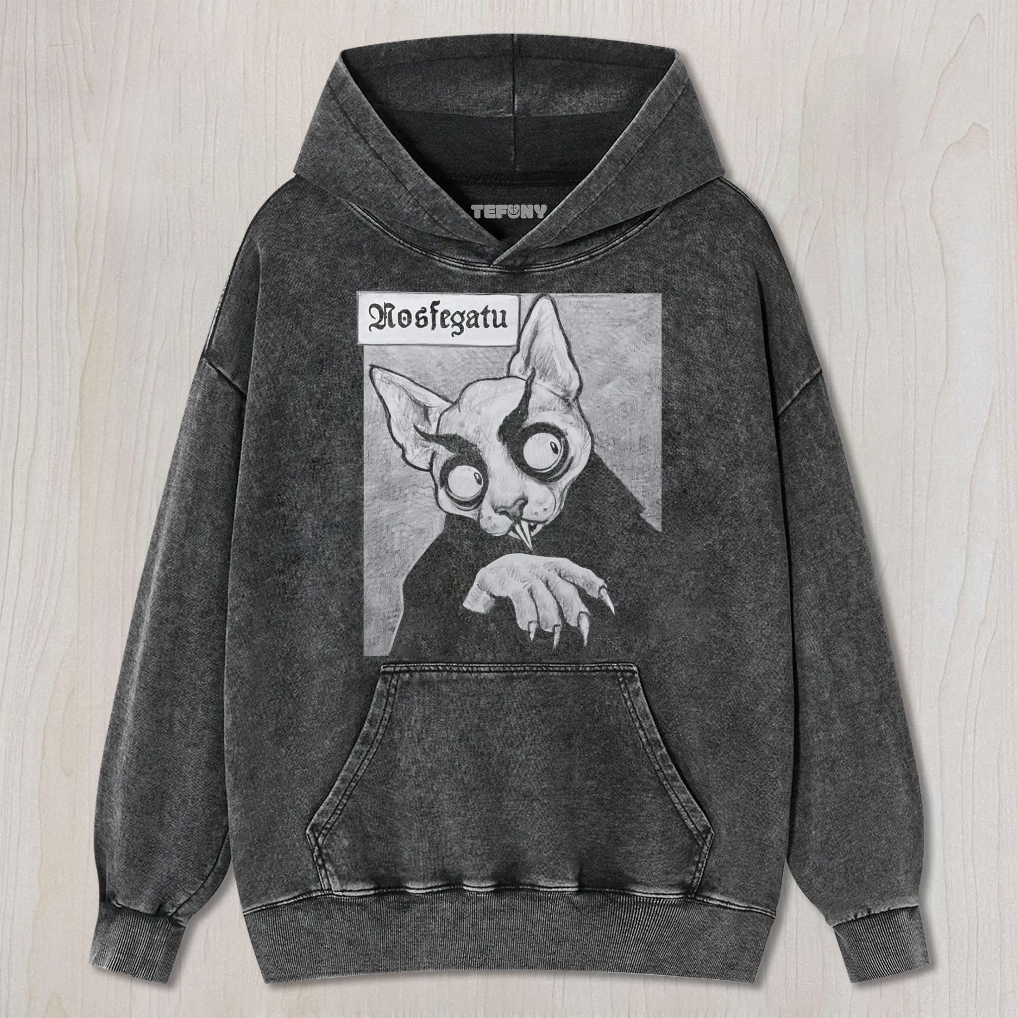 GOTHIC VAMPIRE CAT RETRO HORROR SKETCH GRAPHIC UNISEX TEE, TANK TOP, LAYERED LS, SWEATSHIRT & HOODIE