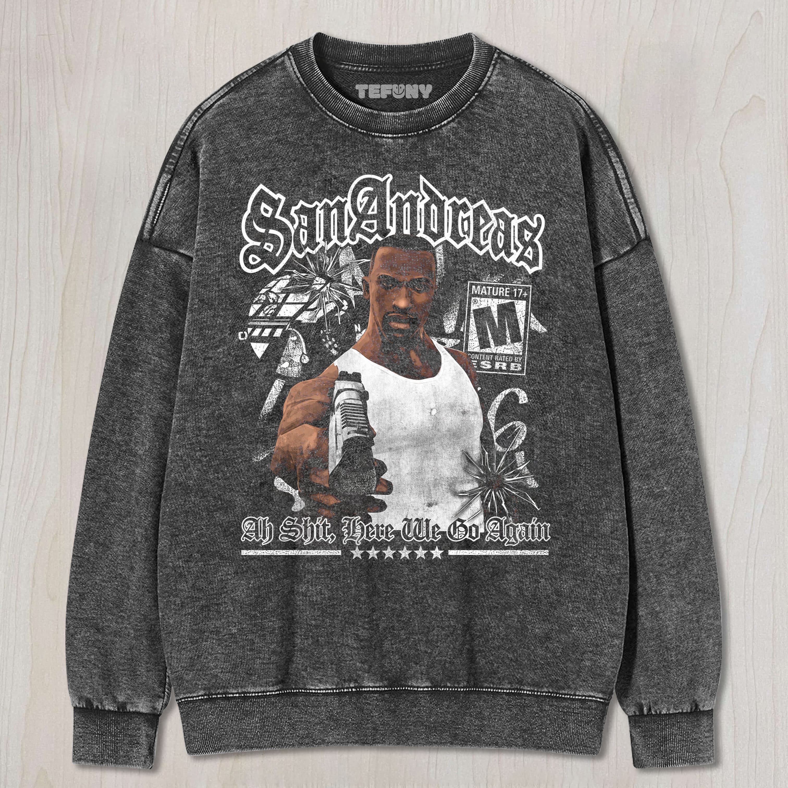 GRAND THEFT AUTO V CJ CARL JOHNSON UNISEX TEE, TANK TOP, LAYERED LS, SWEATSHIRT & HOODIE