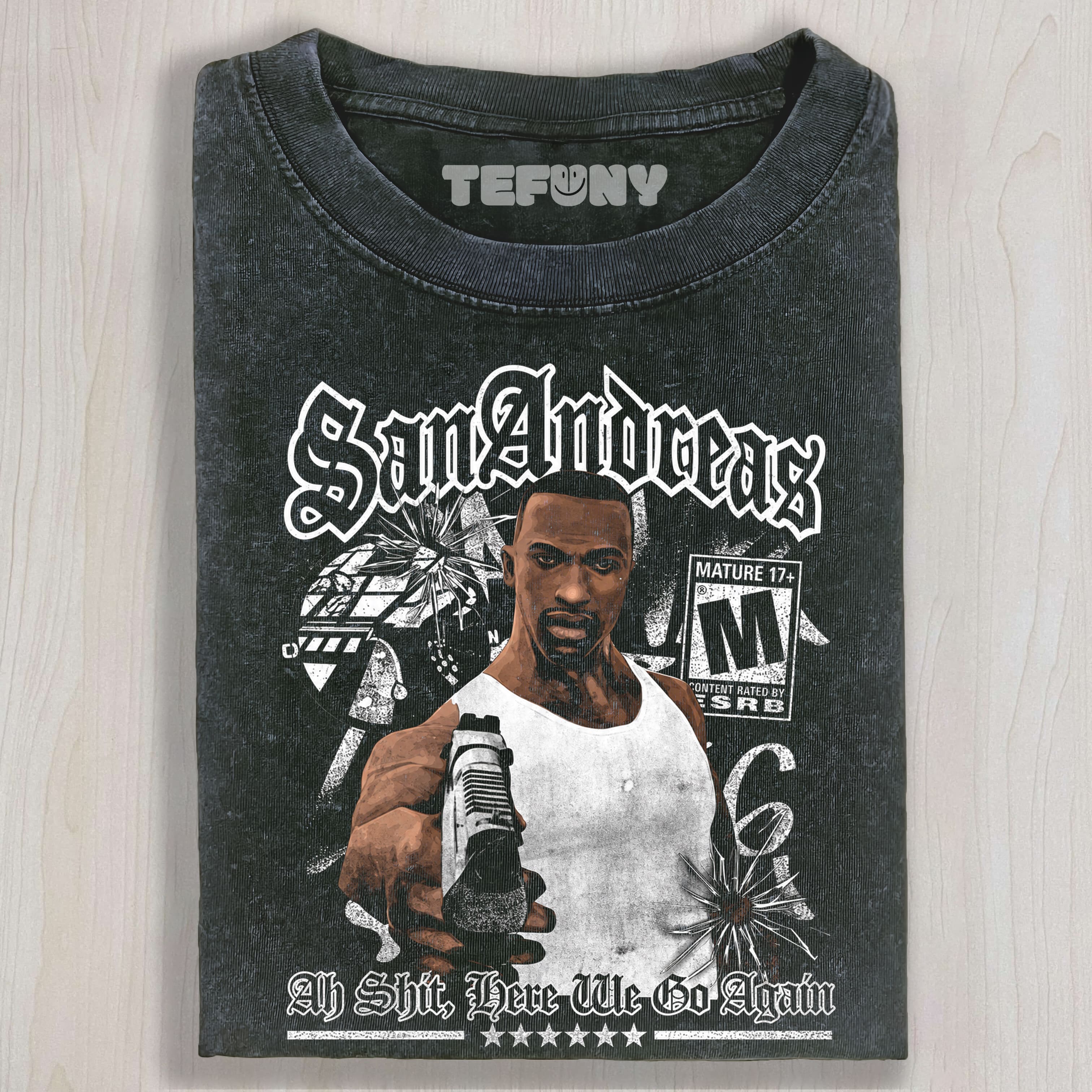 GRAND THEFT AUTO V CJ CARL JOHNSON UNISEX TEE, TANK TOP, LAYERED LS, SWEATSHIRT & HOODIE