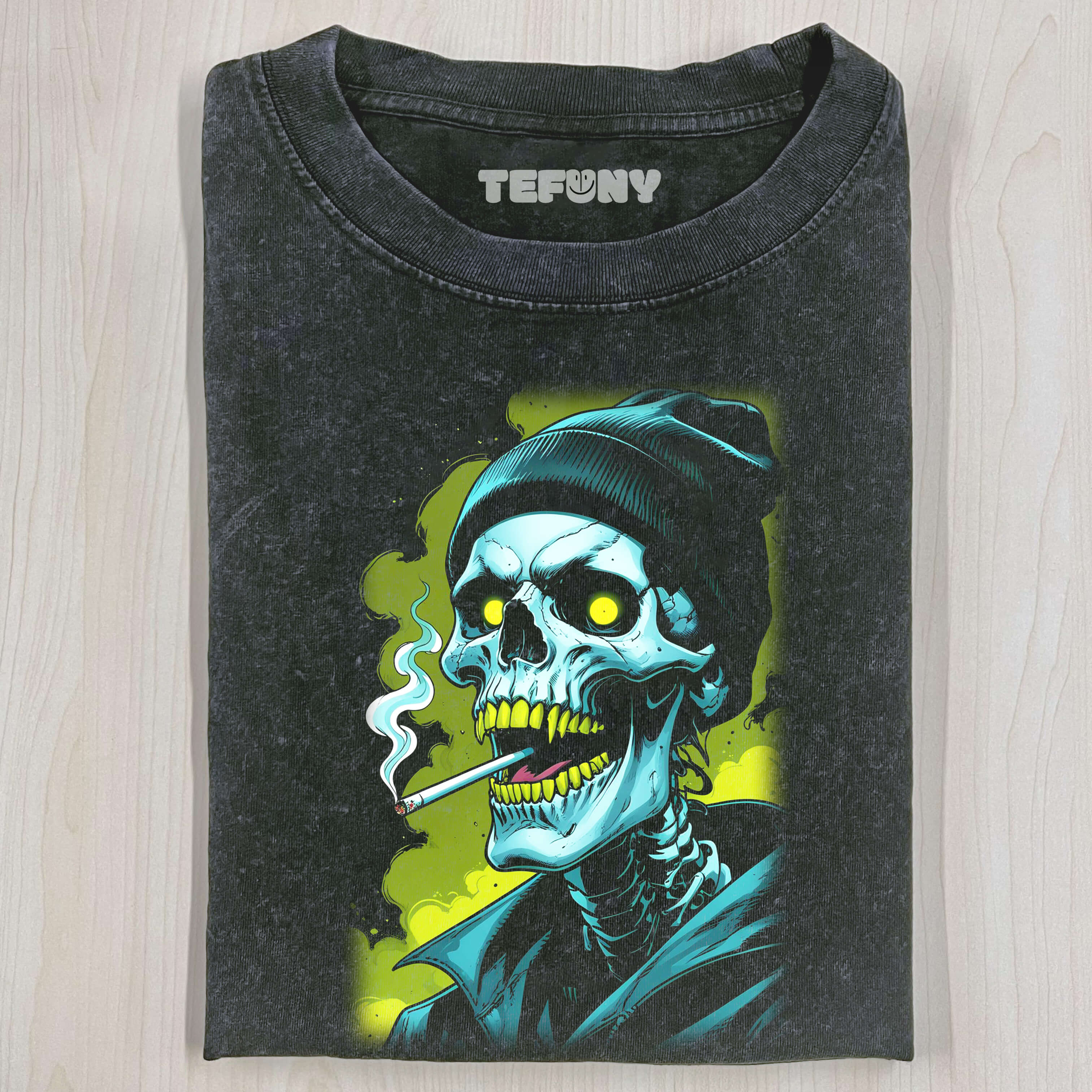 GREEN GLOWING SKULL T-SHIRT V1