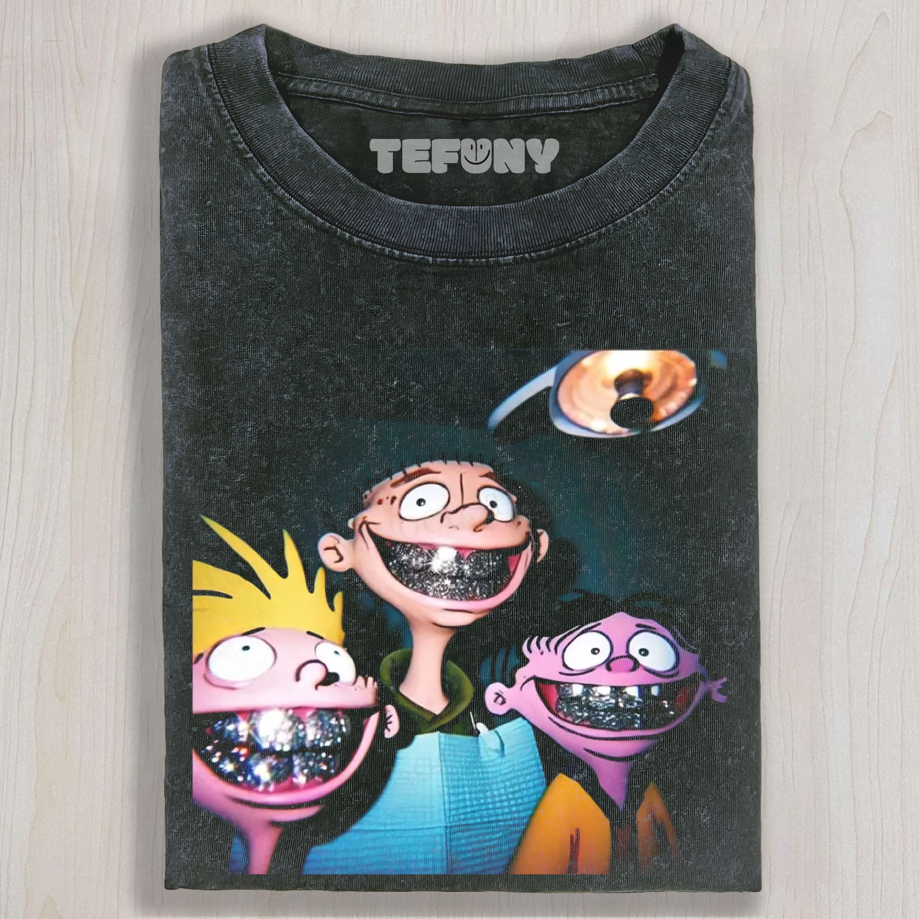 GRILL TEETH CARTOON FUNNY VINTAGE UNISEX TEE, TANK TOP, LAYERED LS, SWEATSHIRT & HOODIE