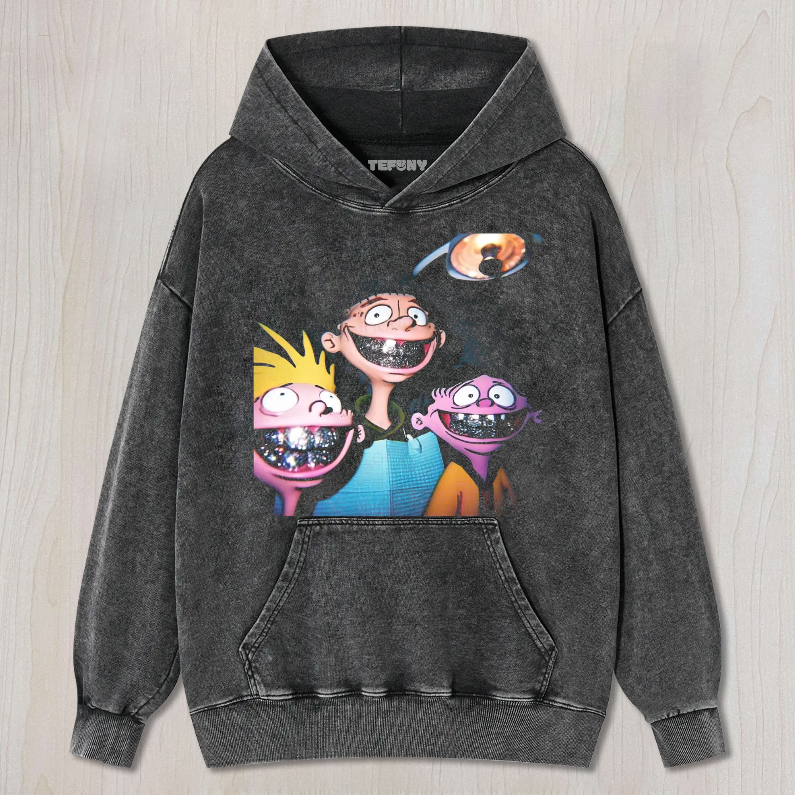 GRILL TEETH CARTOON FUNNY VINTAGE UNISEX TEE, TANK TOP, LAYERED LS, SWEATSHIRT & HOODIE