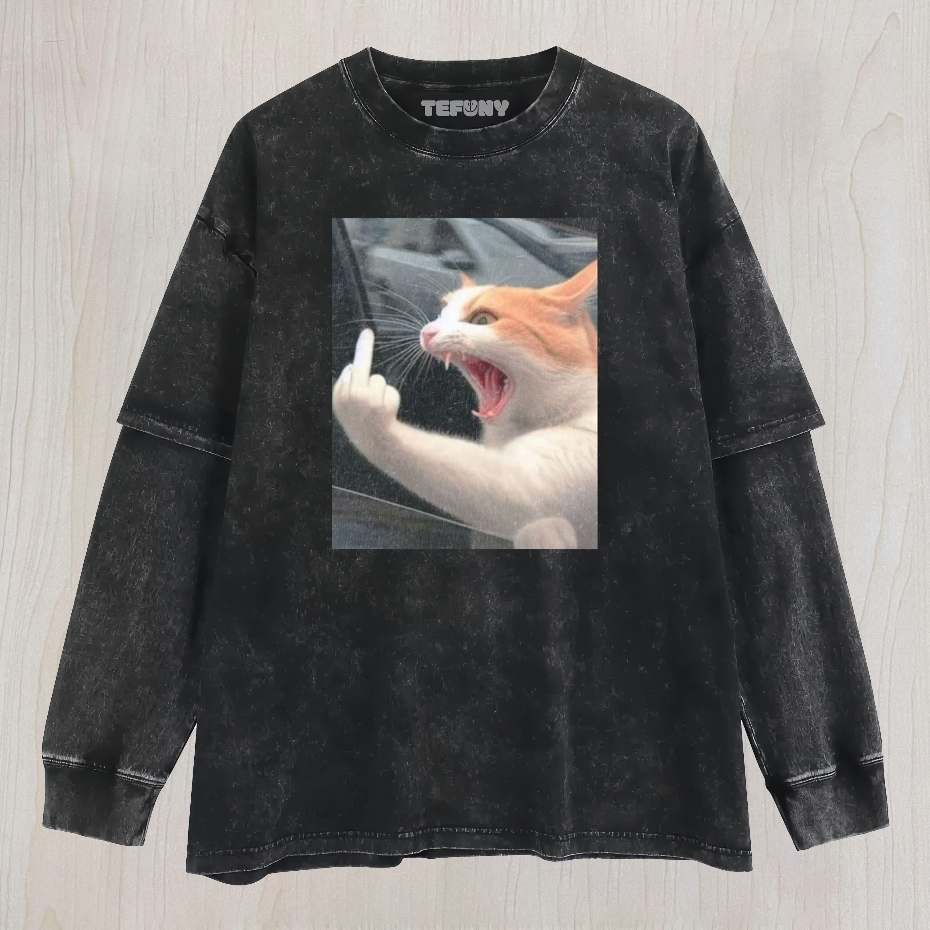 GRUMPY CAT LAYERED LONG SLEEVE