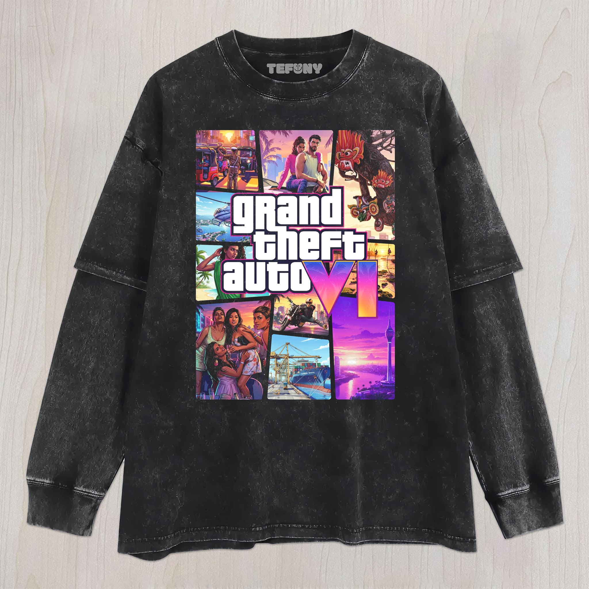 GTA VI V10 UNISEX TEE, TANK TOP, LAYERED LS, SWEATSHIRT & HOODIE