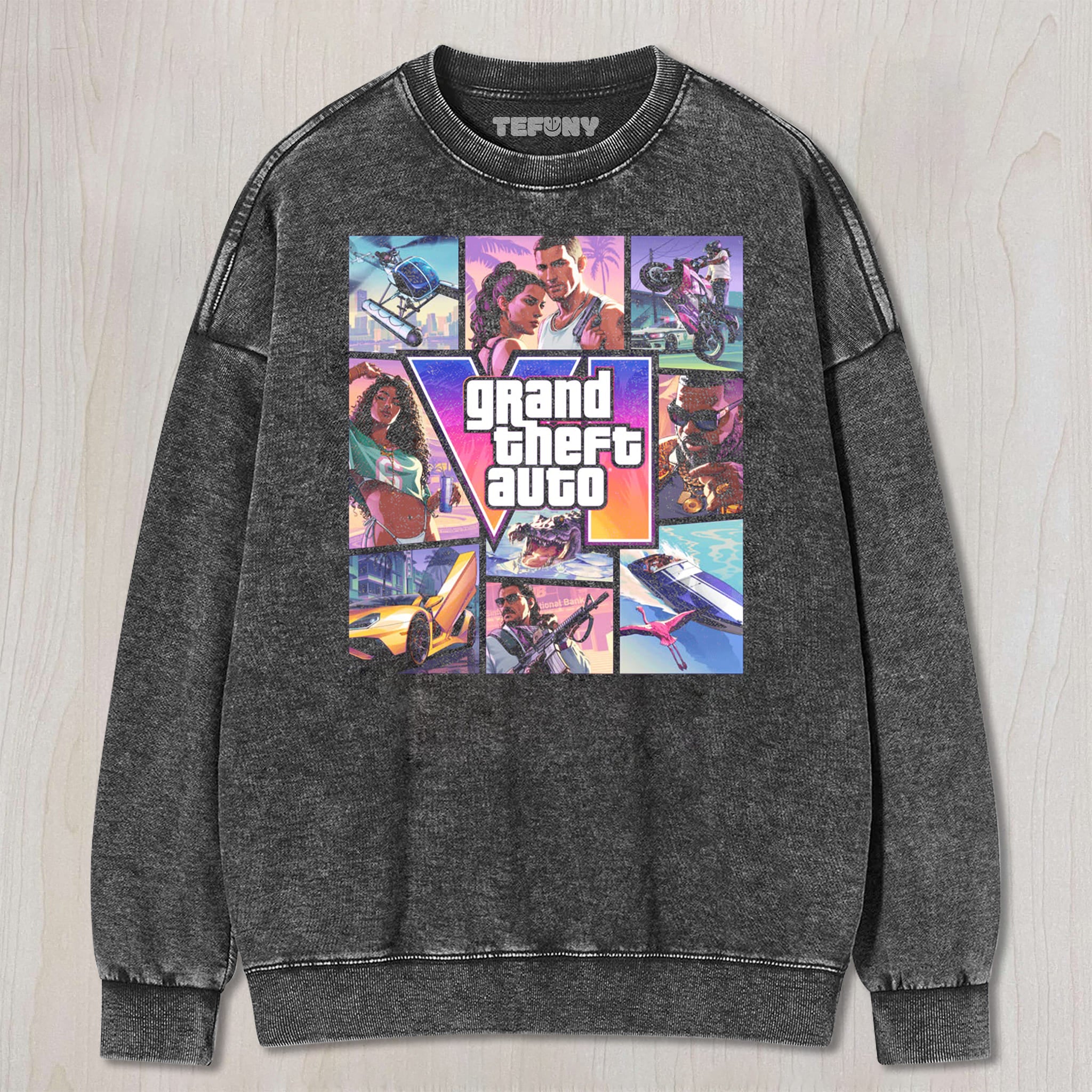 GTA VI V11 UNISEX TEE, TANK TOP, LAYERED LS, SWEATSHIRT & HOODIE