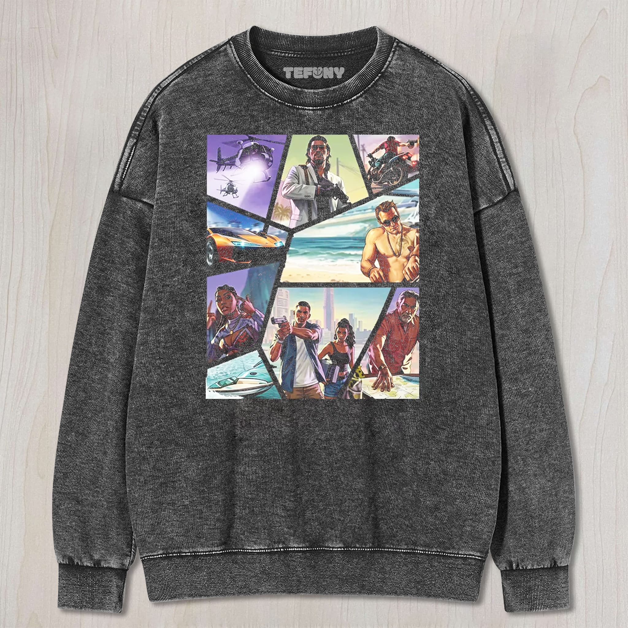 GTA VI V13 UNISEX TEE, TANK TOP, LAYERED LS, SWEATSHIRT & HOODIE
