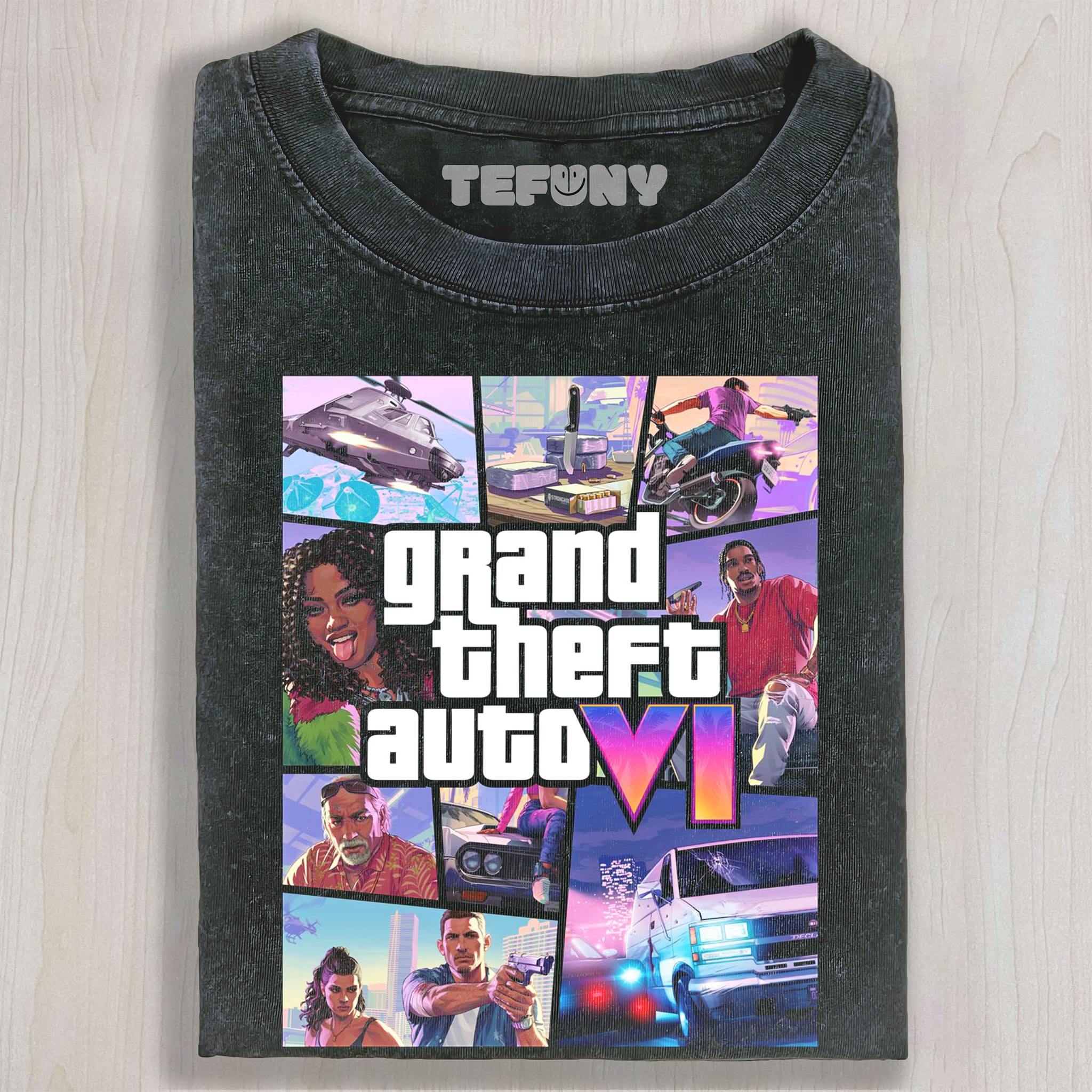 GTA VI V9 UNISEX TEE, TANK TOP, LAYERED LS, SWEATSHIRT & HOODIE