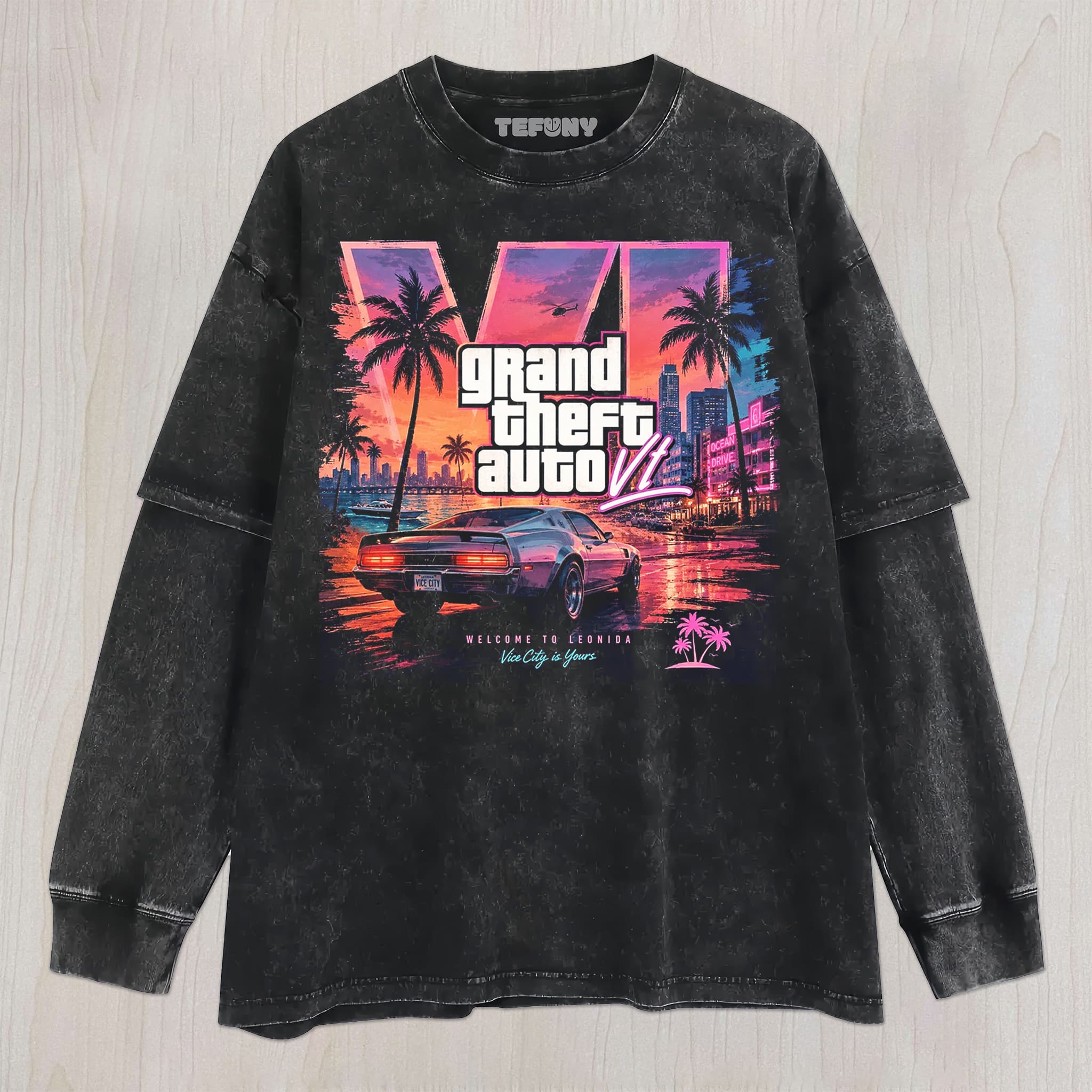 GTA VI UNISEX TEE, TANK TOP, LAYERED LS, SWEATSHIRT & HOODIE