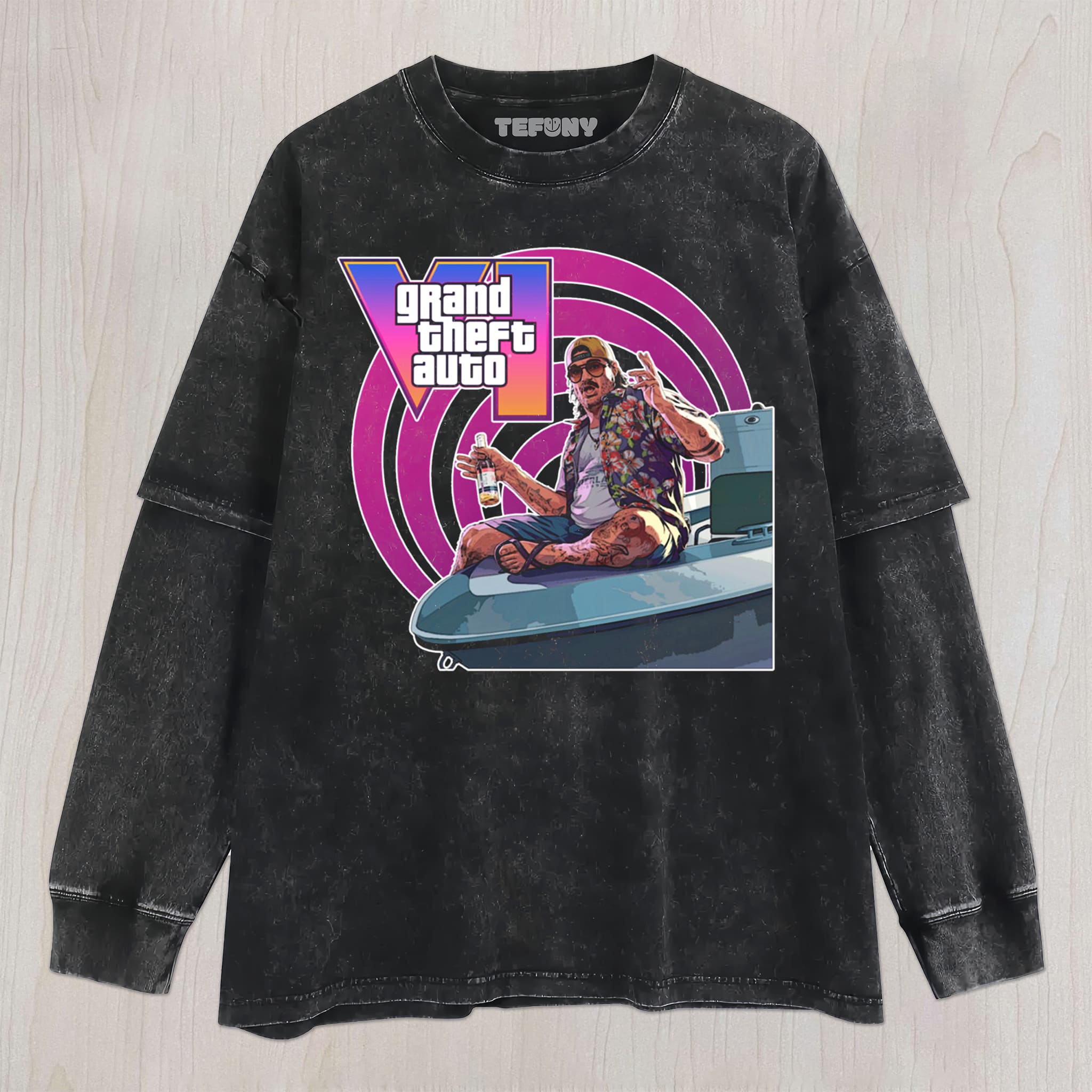 GTA VI V1 UNISEX TEE, TANK TOP, LAYERED LS, SWEATSHIRT & HOODIE