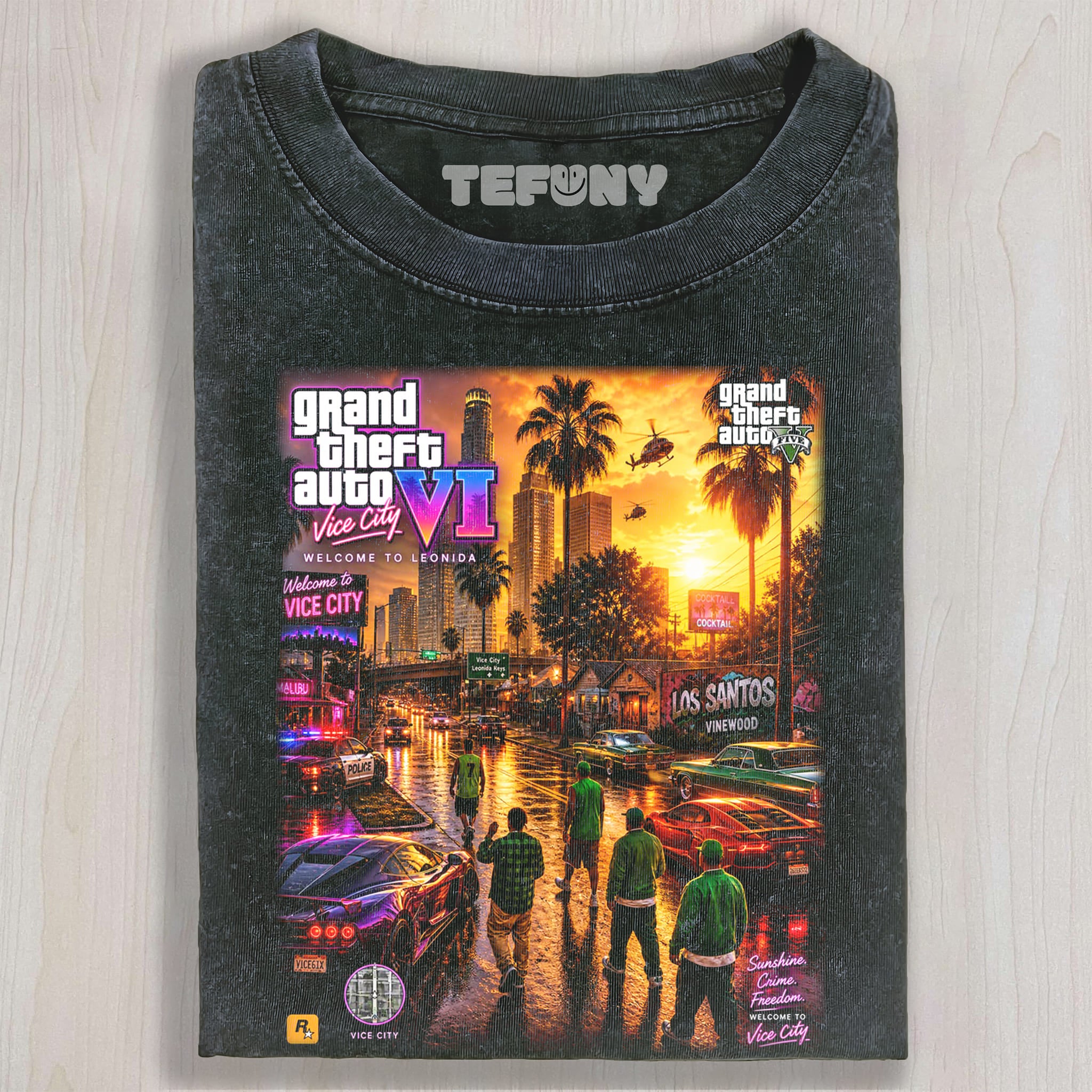 GTA VI V3 UNISEX TEE, TANK TOP, LAYERED LS, SWEATSHIRT & HOODIE