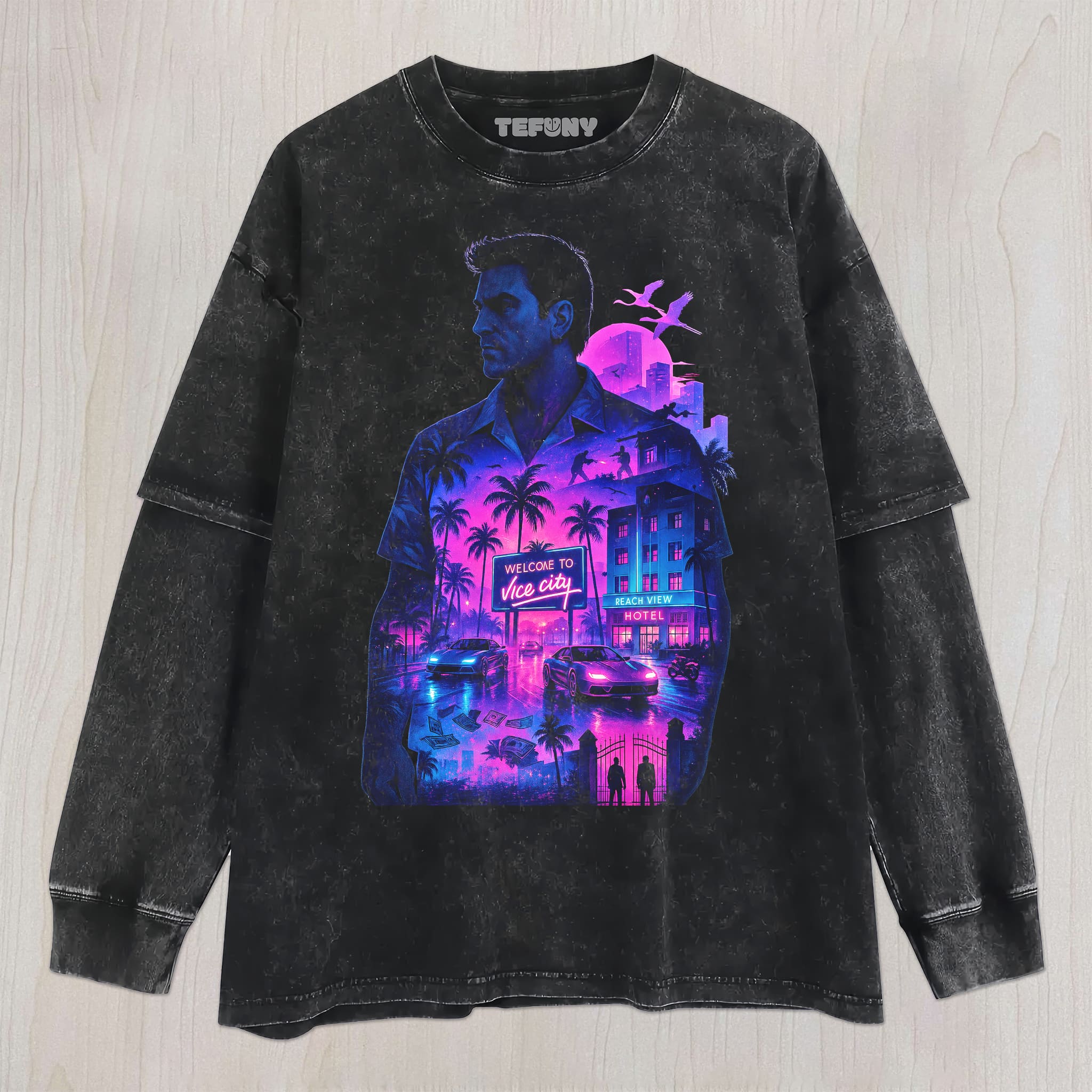 GTA VI V4 UNISEX TEE, TANK TOP, LAYERED LS, SWEATSHIRT & HOODIE