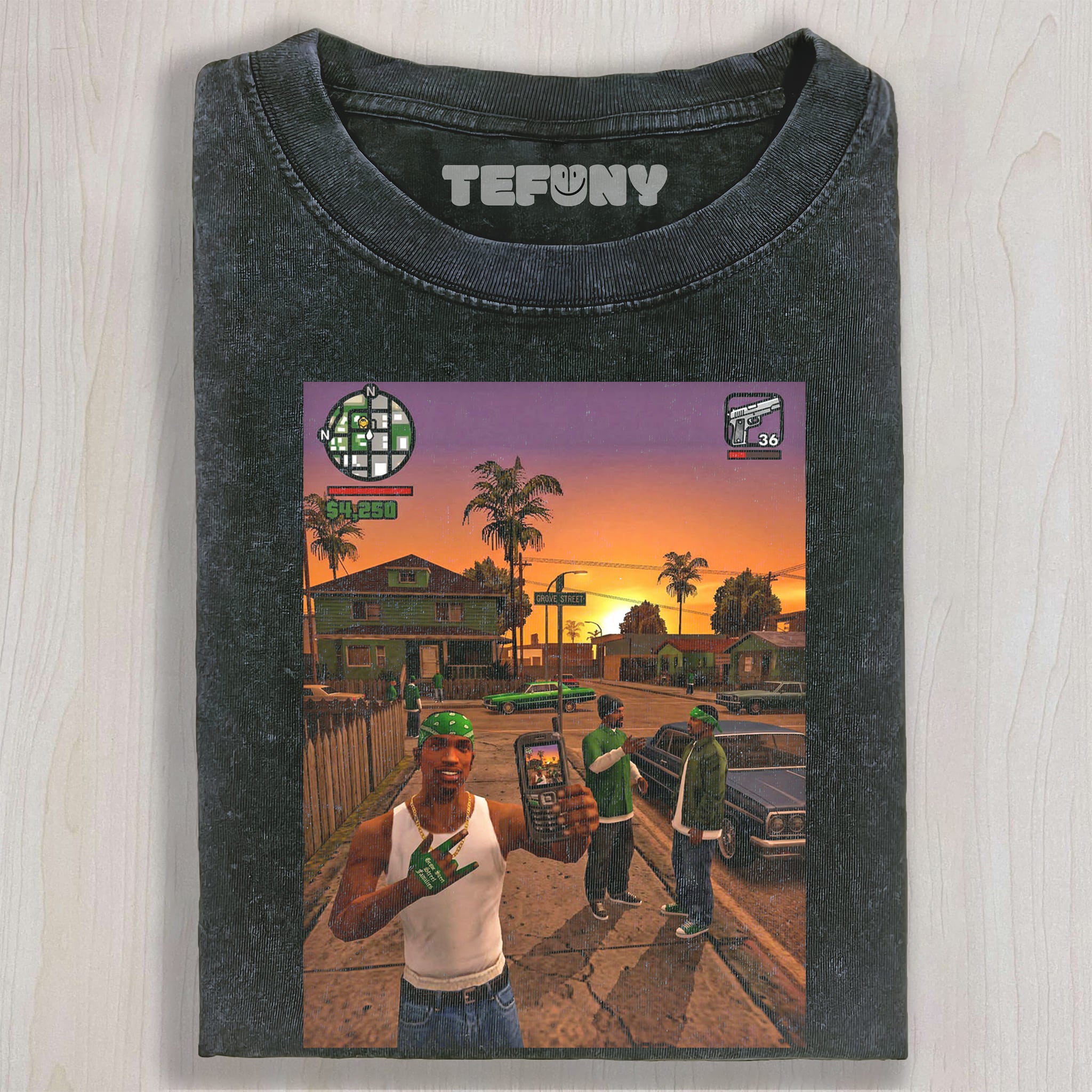 GTA V CJ CARL JOHNSON V2 UNISEX TEE, TANK TOP, LAYERED LS, SWEATSHIRT & HOODIE