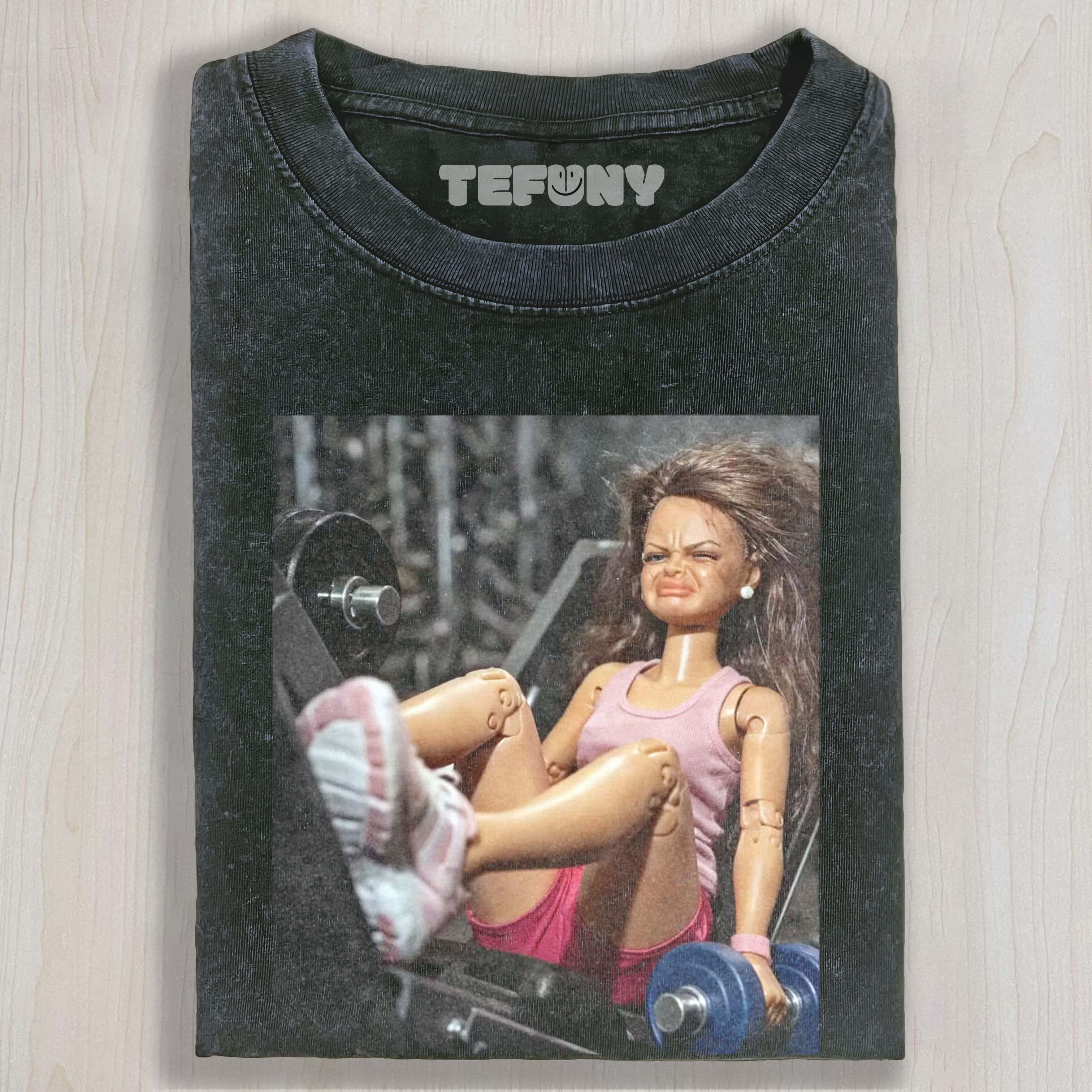 GYM DOLL GIRL FACE MEMEV1 UNISEX TEE, TANK TOP, LAYERED LS, SWEATSHIRT & HOODIE