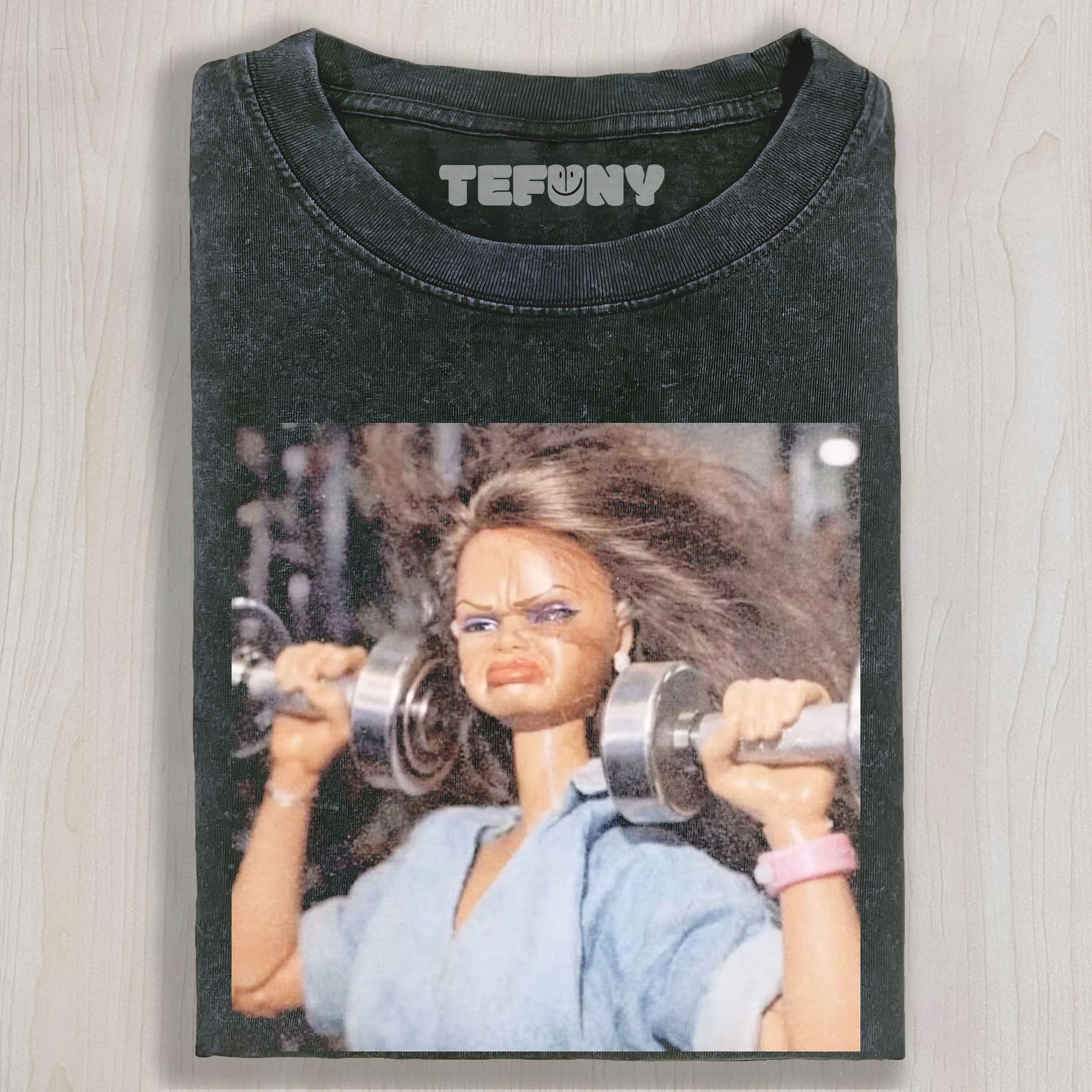 GYM DOLL GIRL FACE MEME V2 UNISEX TEE, TANK TOP, LAYERED LS, SWEATSHIRT & HOODIE