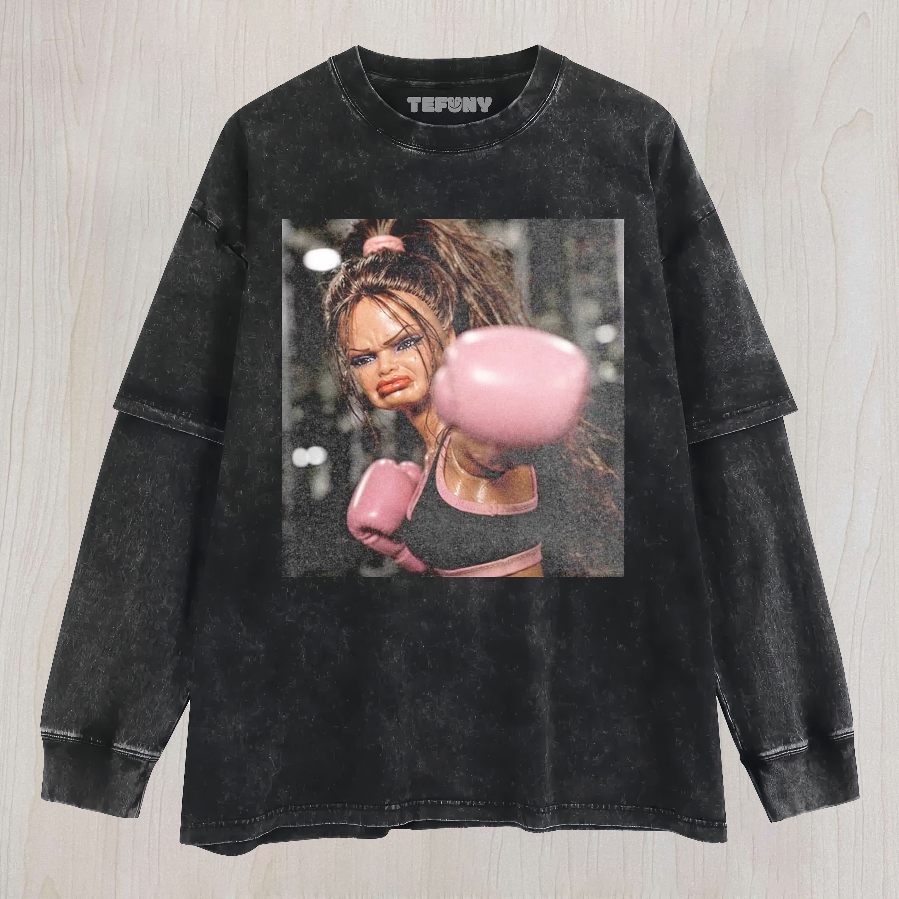 GYM DOLL GIRL FUNNY FACE MEME V12 UNISEX TEE, TANK TOP, LAYERED LS, SWEATSHIRT & HOODIE