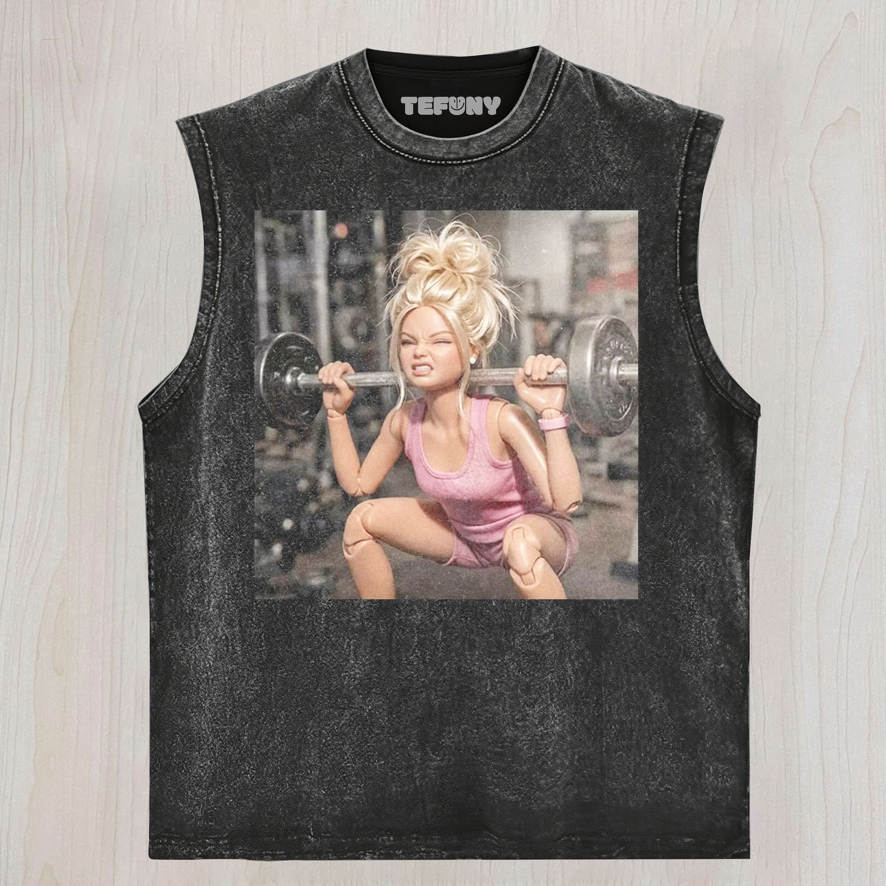 GYM DOLL GIRL FUNNY FACE MEME V15 UNISEX TEE, TANK TOP, LAYERED LS, SWEATSHIRT & HOODIE