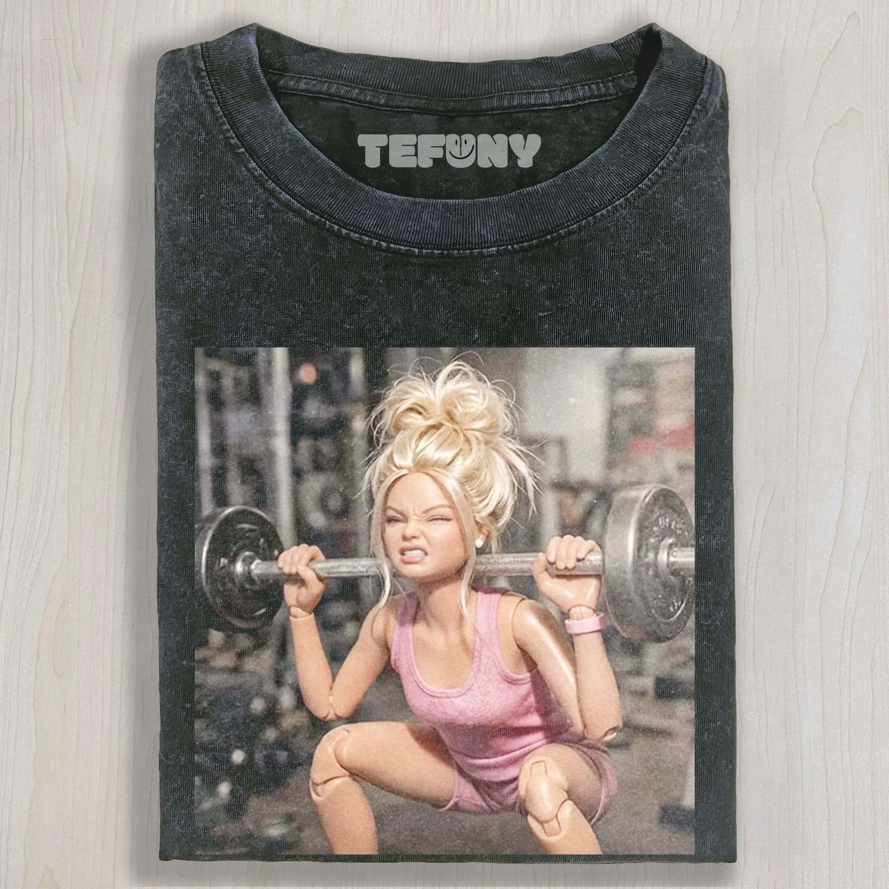 GYM DOLL GIRL FUNNY FACE MEME V15 UNISEX TEE, TANK TOP, LAYERED LS, SWEATSHIRT & HOODIE