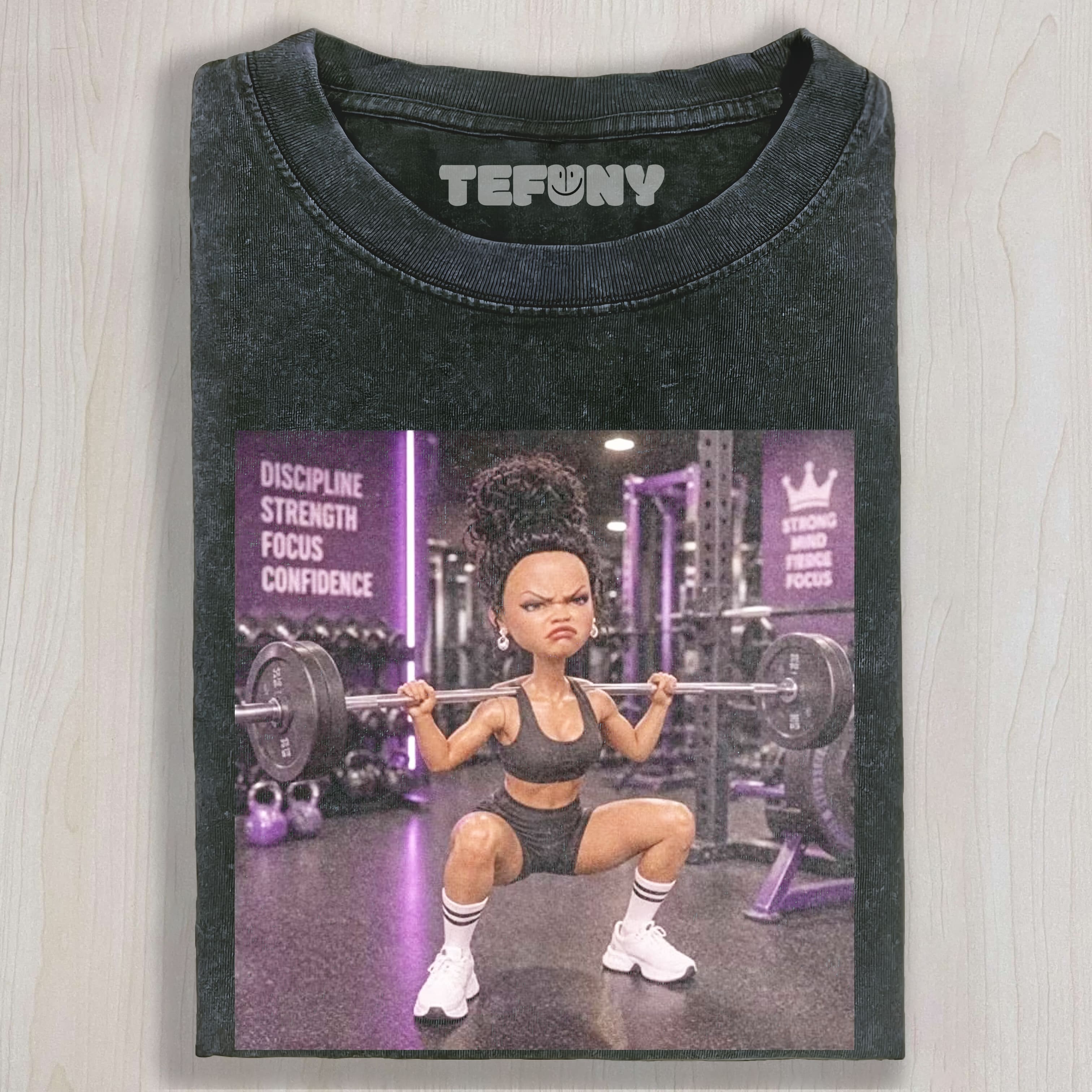 GYM DOLL GIRL FUNNY FACE MEME V16 UNISEX TEE, TANK TOP, LAYERED LS, SWEATSHIRT & HOODIE