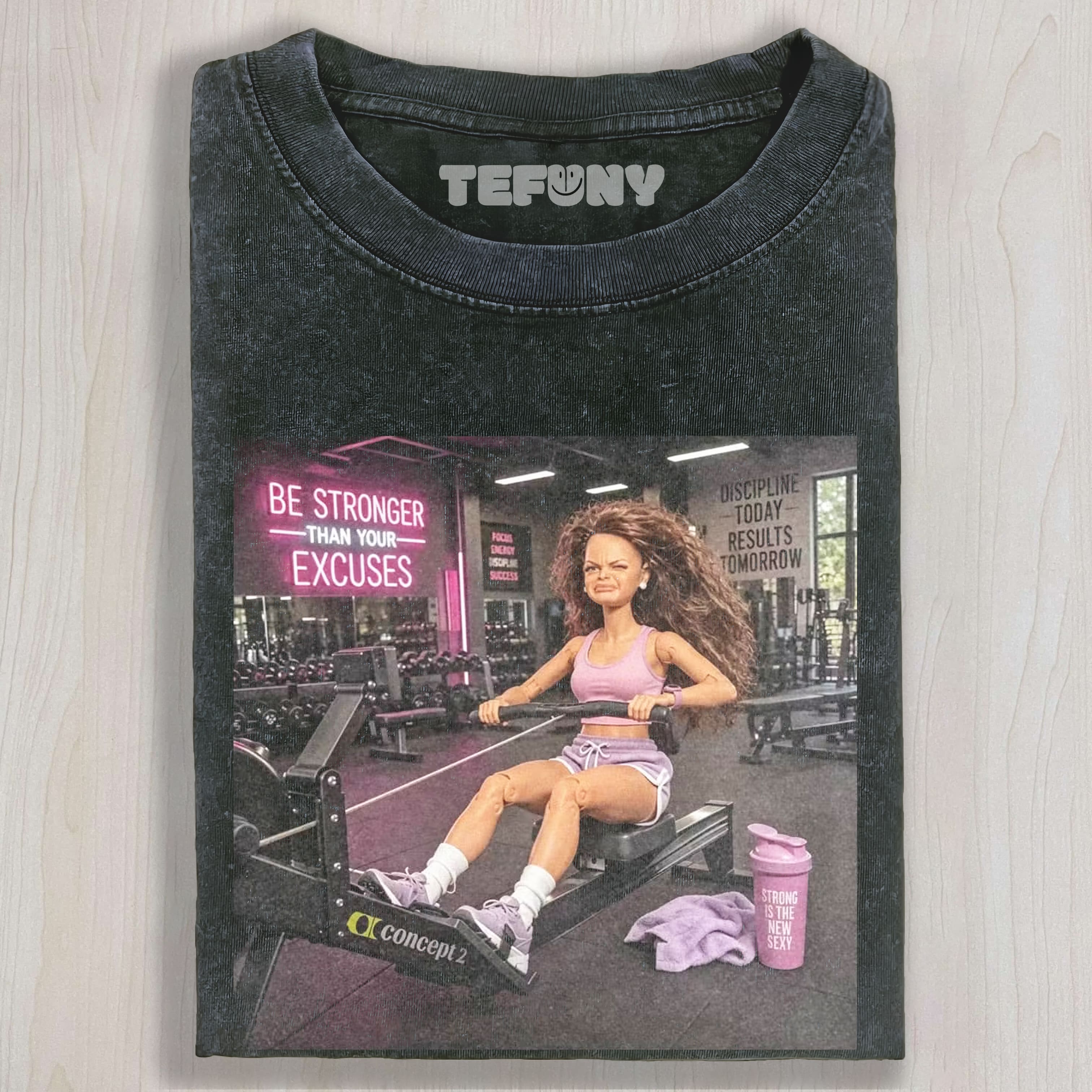 GYM DOLL GIRL FUNNY FACE MEME V1 UNISEX TEE, TANK TOP, LAYERED LS, SWEATSHIRT & HOODIE