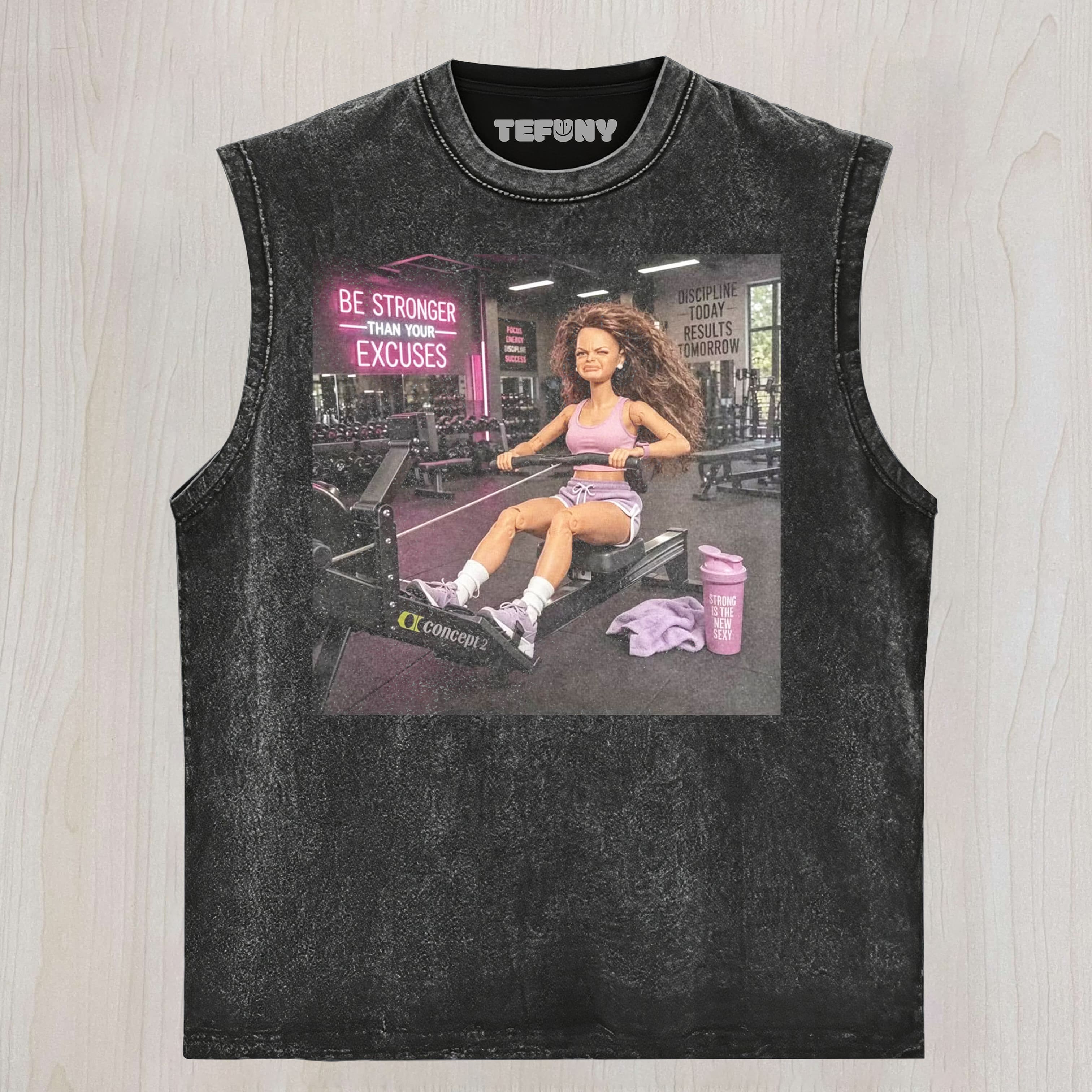 GYM DOLL GIRL FUNNY FACE MEME V1 UNISEX TEE, TANK TOP, LAYERED LS, SWEATSHIRT & HOODIE