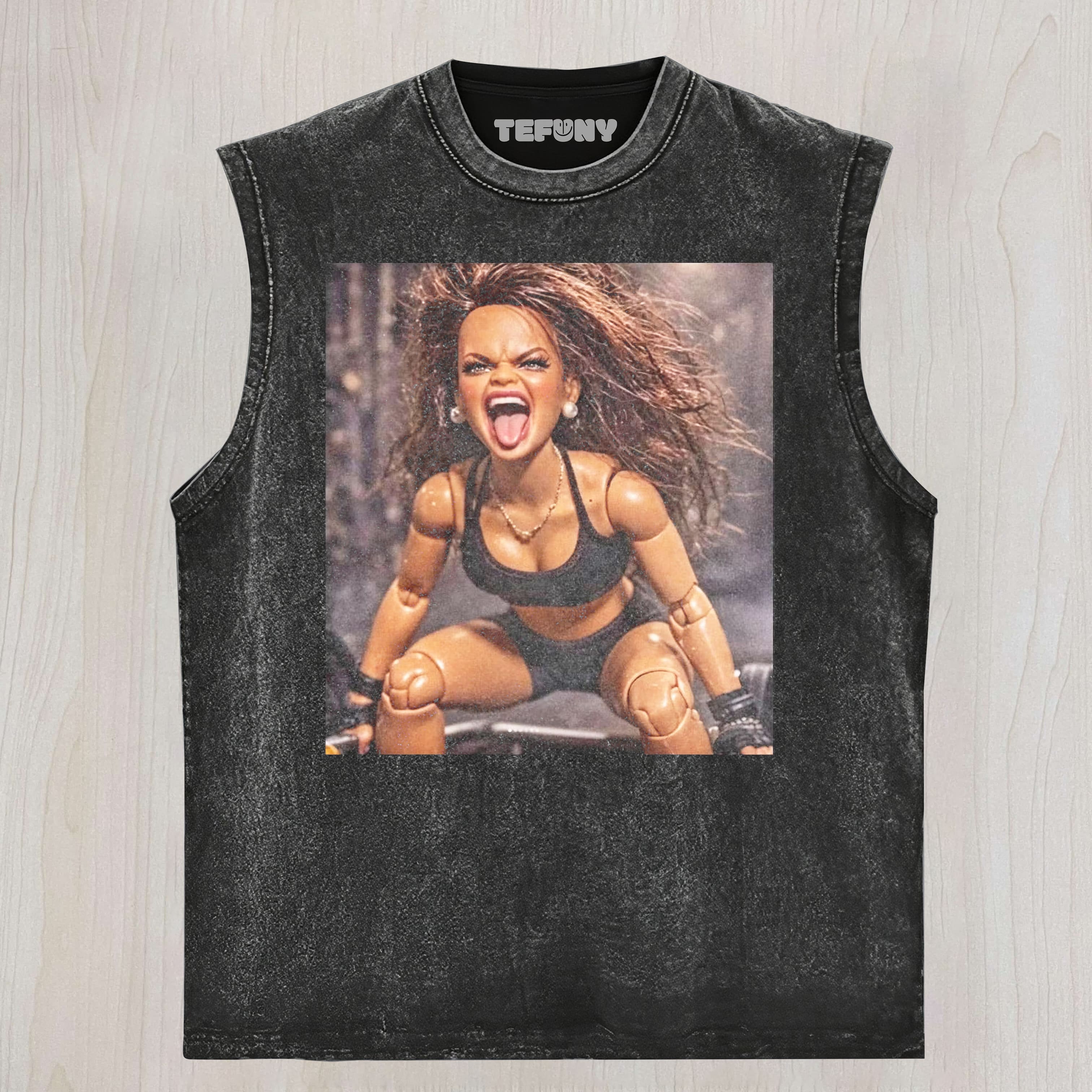 GYM DOLL GIRL FUNNY FACE MEMEV5 UNISEX TEE, TANK TOP, LAYERED LS, SWEATSHIRT & HOODIE