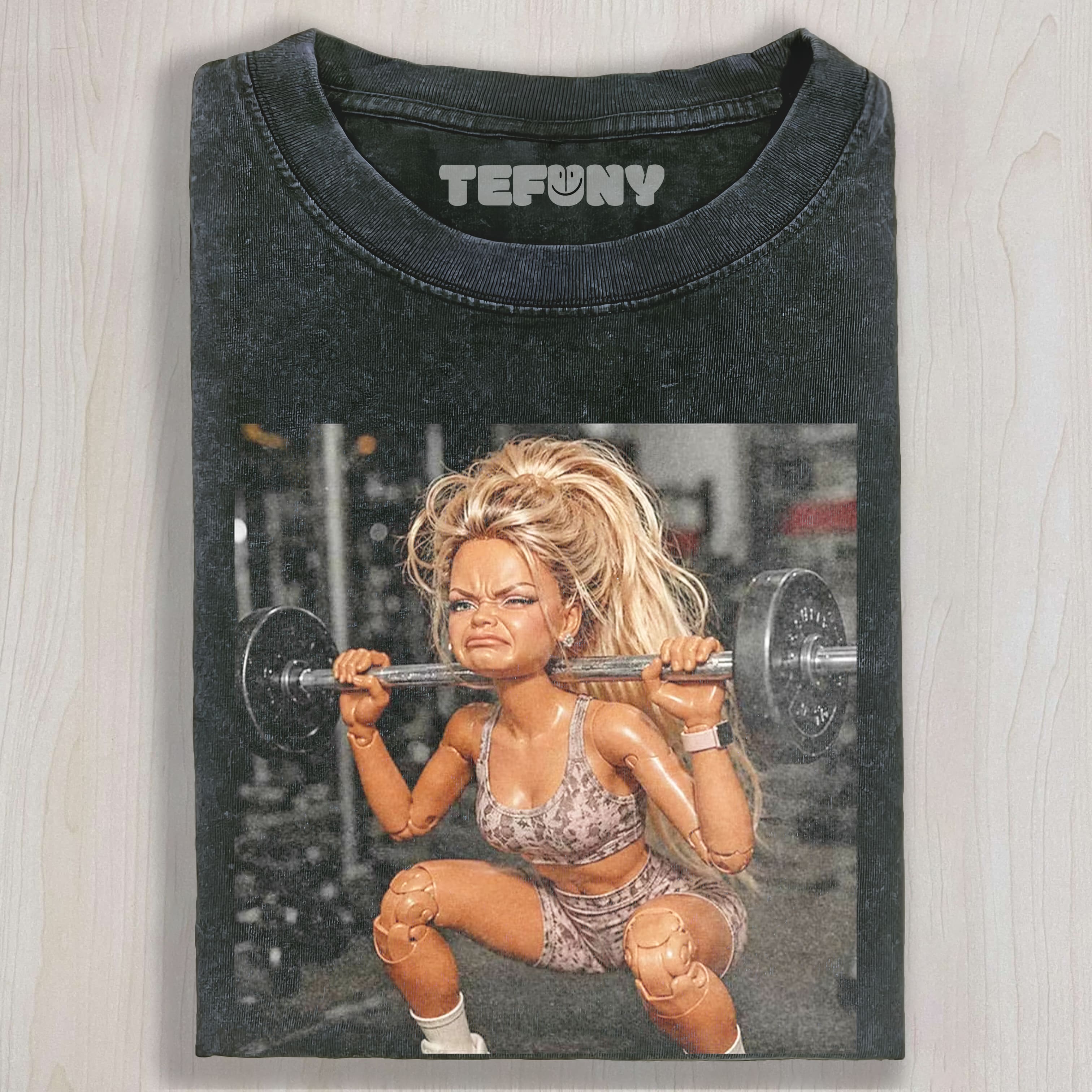 GYM DOLL GIRL FUNNY FACE MEME V6 UNISEX TEE, TANK TOP, LAYERED LS, SWEATSHIRT & HOODIE
