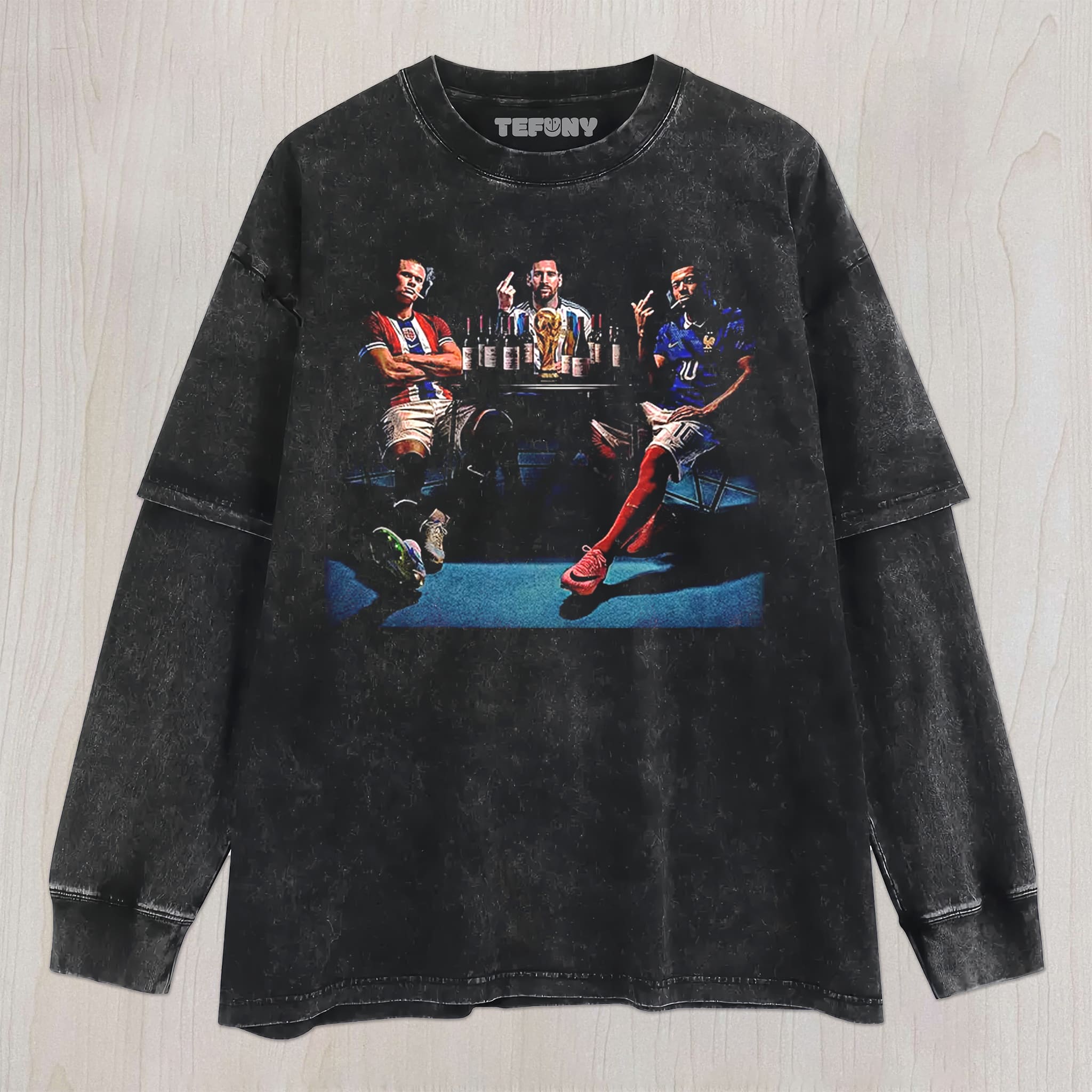 HAALAND & MESSI & MBAPPE UNISEX TEE, TANK TOP, LAYERED LS, SWEATSHIRT & HOODIE