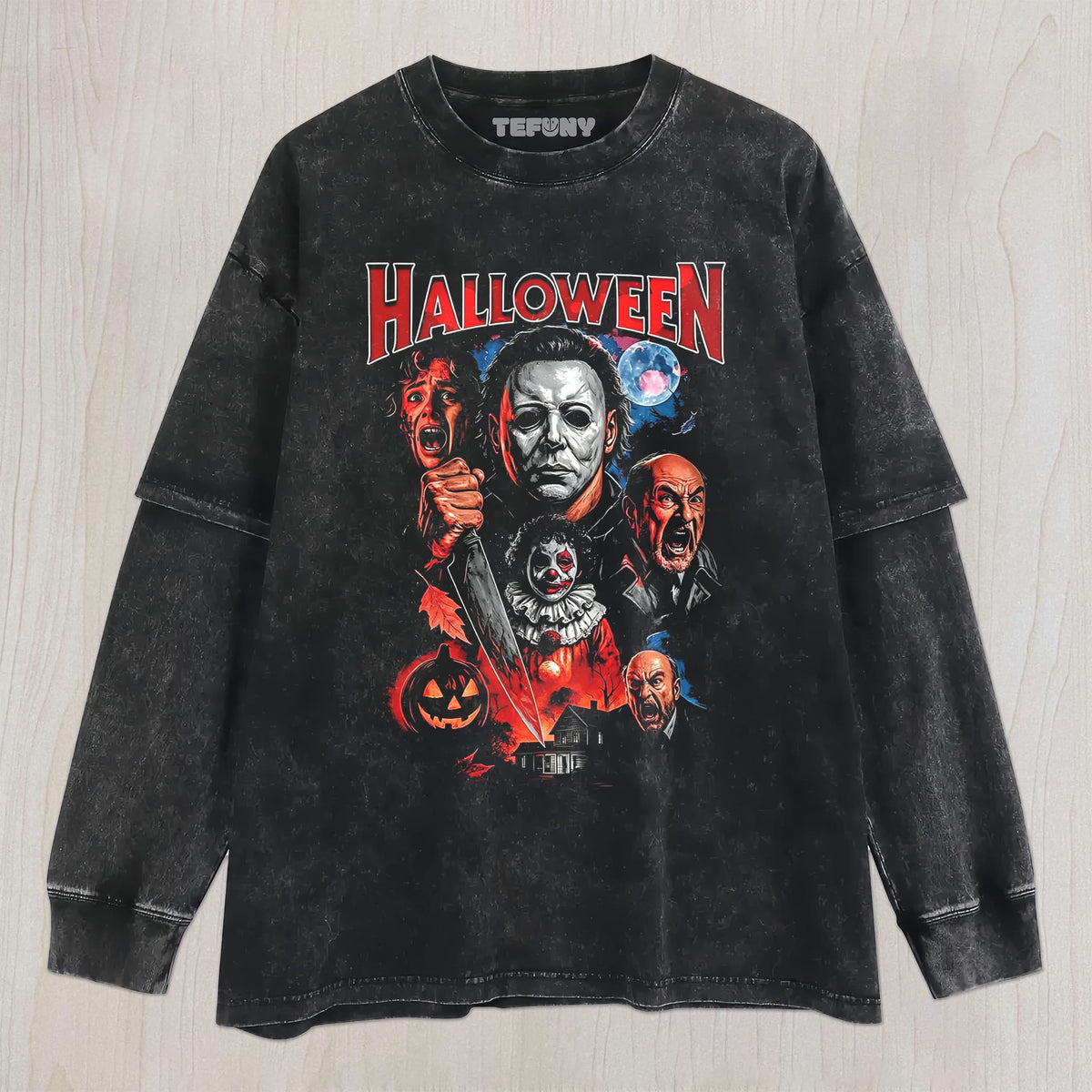 HALLOWEEN HORROR TEE V8 UNISEX TEE, TANK TOP, LAYERED LS, SWEATSHIRT & HOODIE