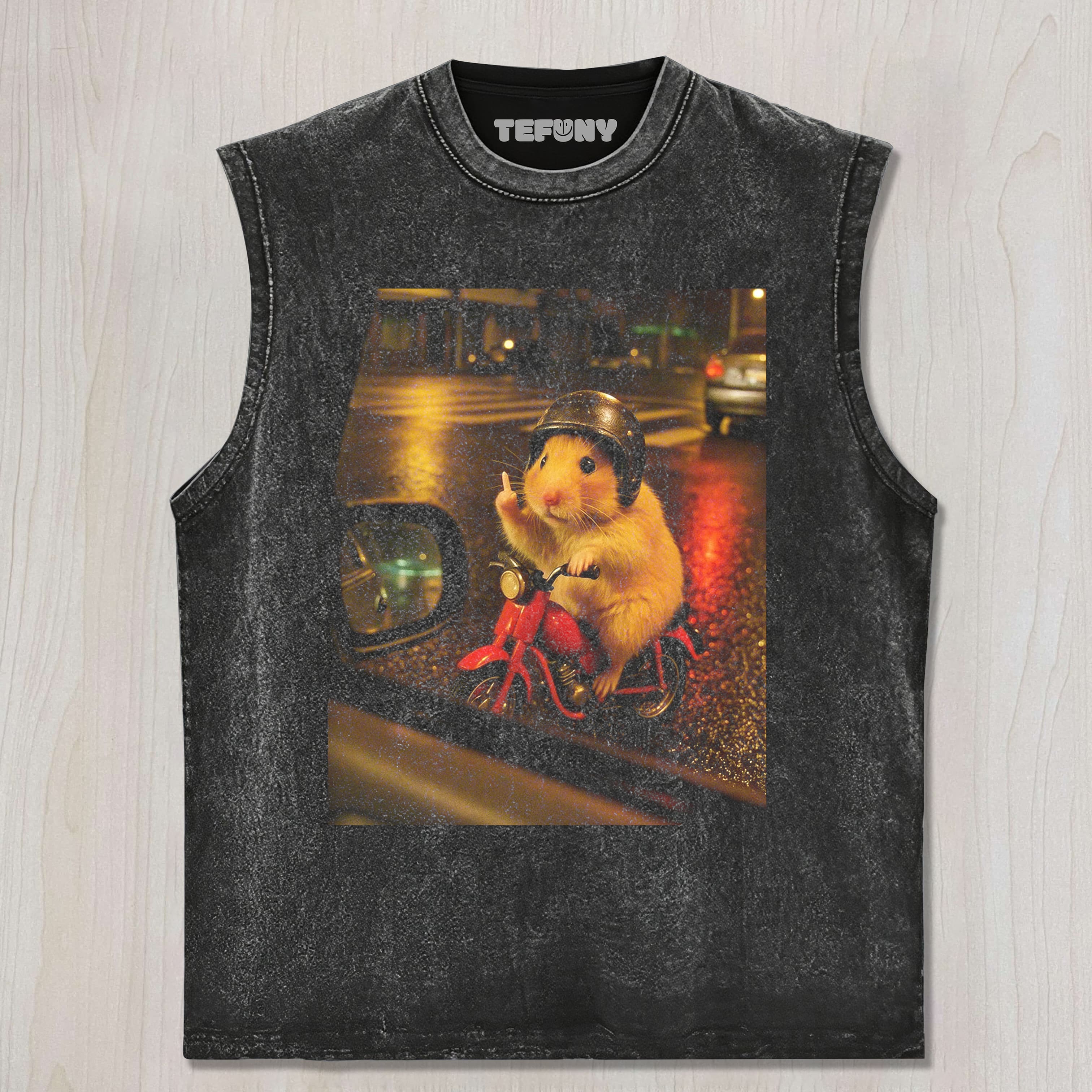 HAMSTER RIDING A BIKE MF UNISEX TEE, TANK TOP, LAYERED LS, SWEATSHIRT & HOODIE