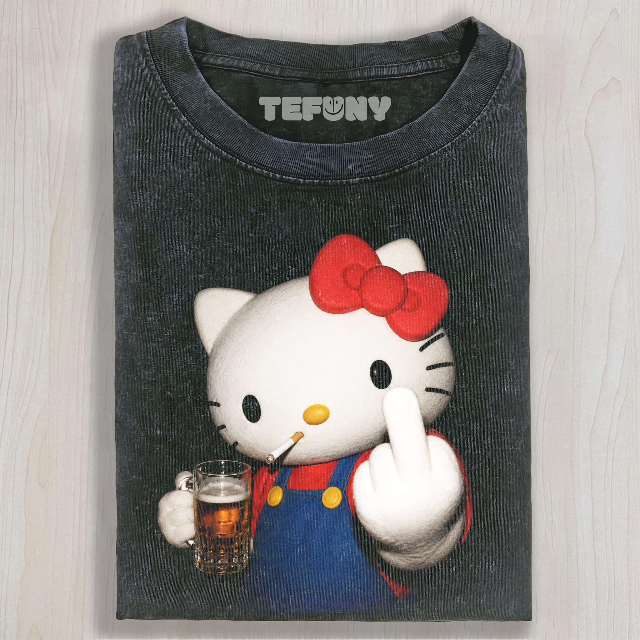 HELLO K CAT MIDDLE FINGER UNISEX TEE, TANK TOP, LAYERED LS, SWEATSHIRT & HOODIE