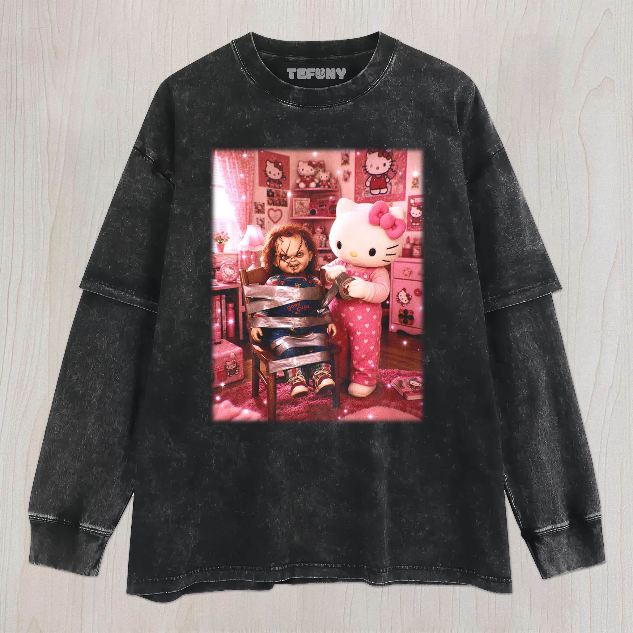 HELLO KITTY AND HORROR UNISEX TEE, TANK TOP, LAYERED LS, SWEATSHIRT & HOODIE