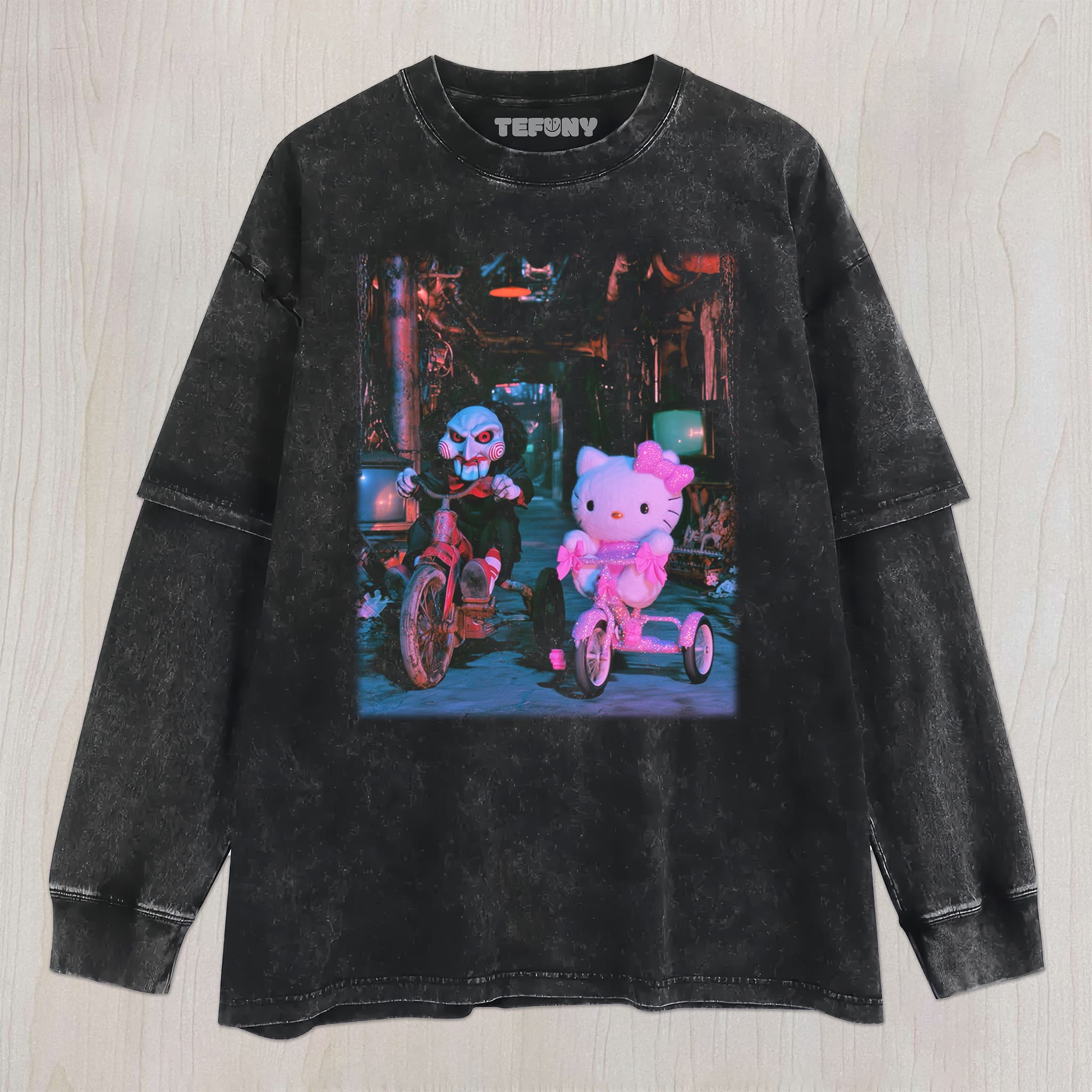 HELLO KITTY AND HORROR V1 UNISEX TEE, TANK TOP, LAYERED LS, SWEATSHIRT & HOODIE