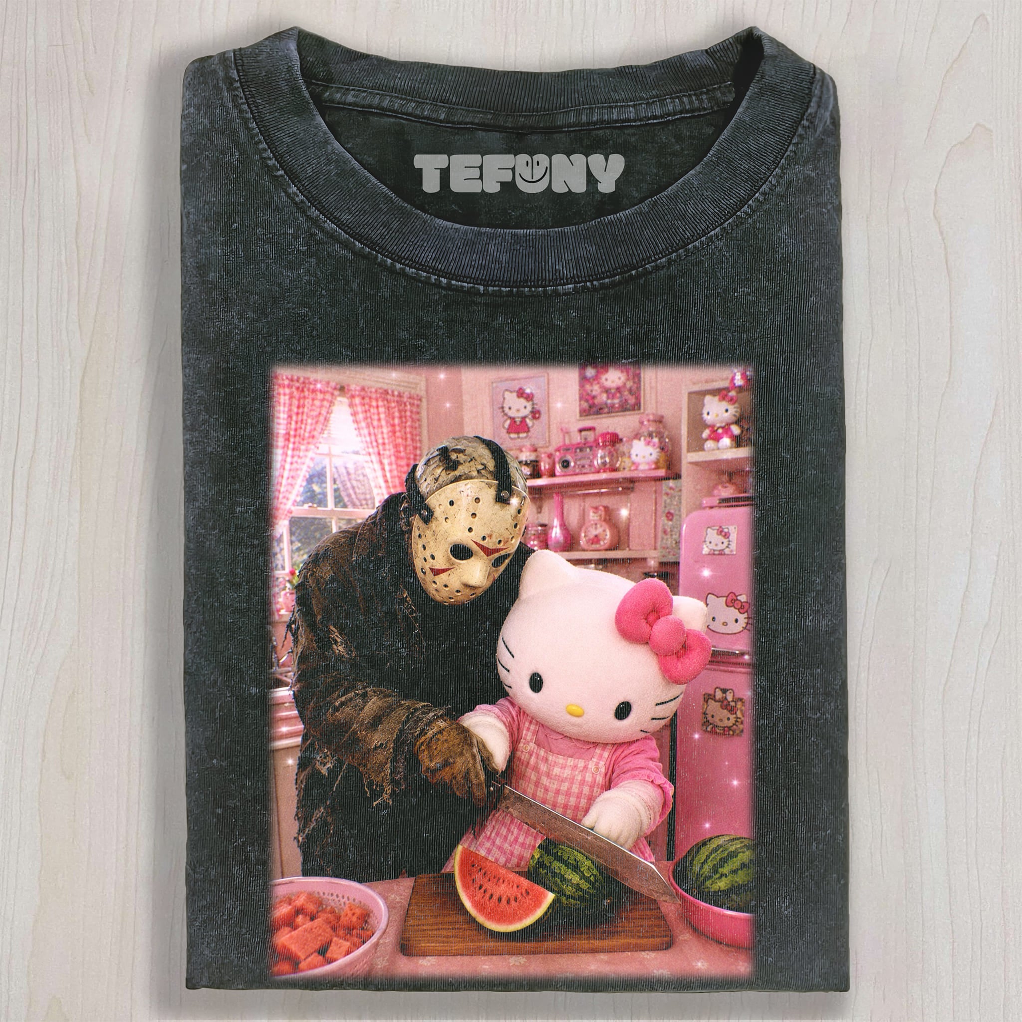 HELLO KITTY AND HORROR V2 UNISEX TEE, TANK TOP, LAYERED LS, SWEATSHIRT & HOODIE
