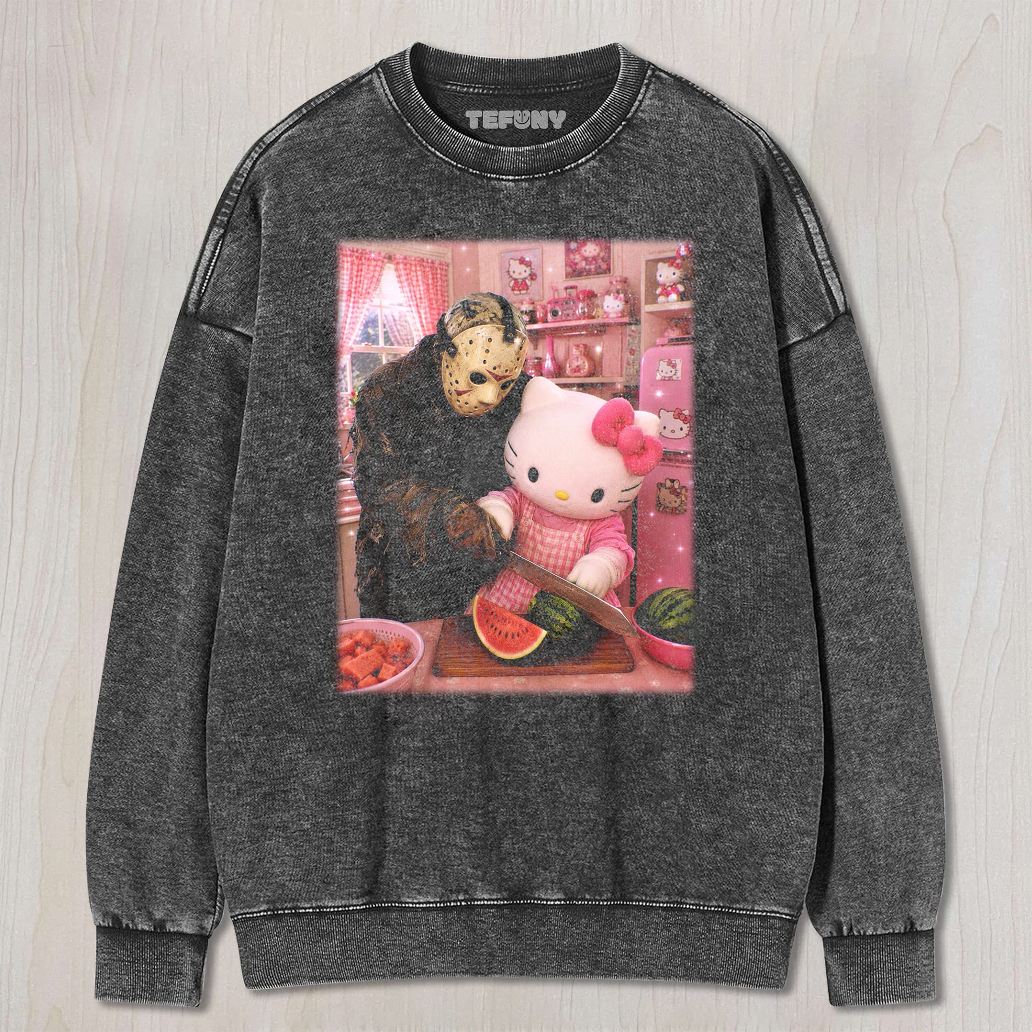 HELLO KITTY AND HORROR V2 UNISEX TEE, TANK TOP, LAYERED LS, SWEATSHIRT & HOODIE