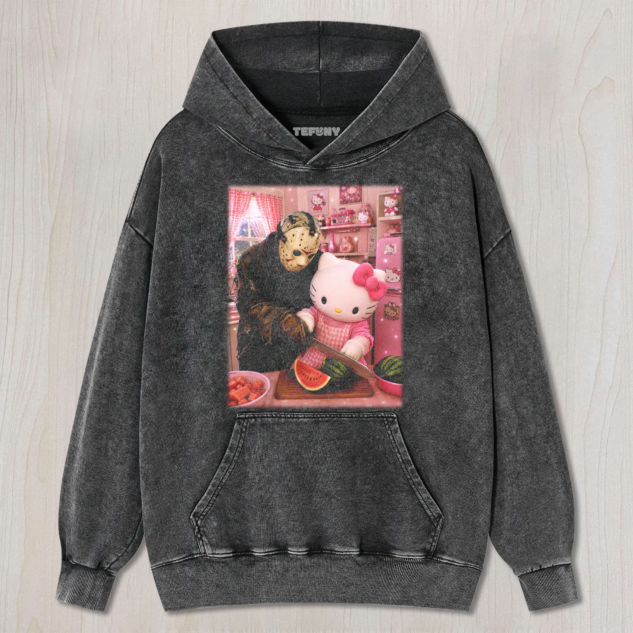 HELLO KITTY AND HORROR V2 UNISEX TEE, TANK TOP, LAYERED LS, SWEATSHIRT & HOODIE