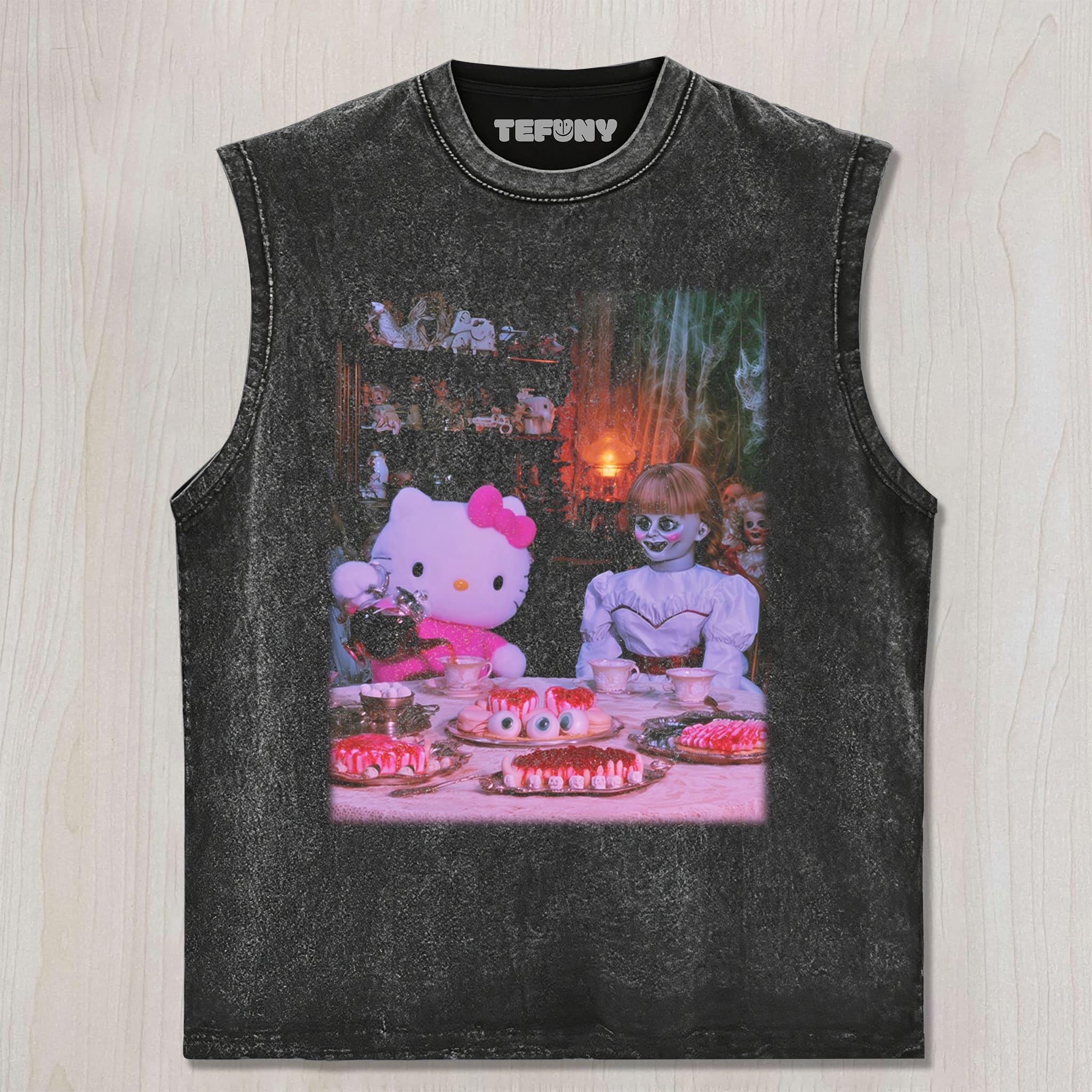 HELLO KITTY AND HORROR V3 UNISEX TEE, TANK TOP, LAYERED LS, SWEATSHIRT & HOODIE